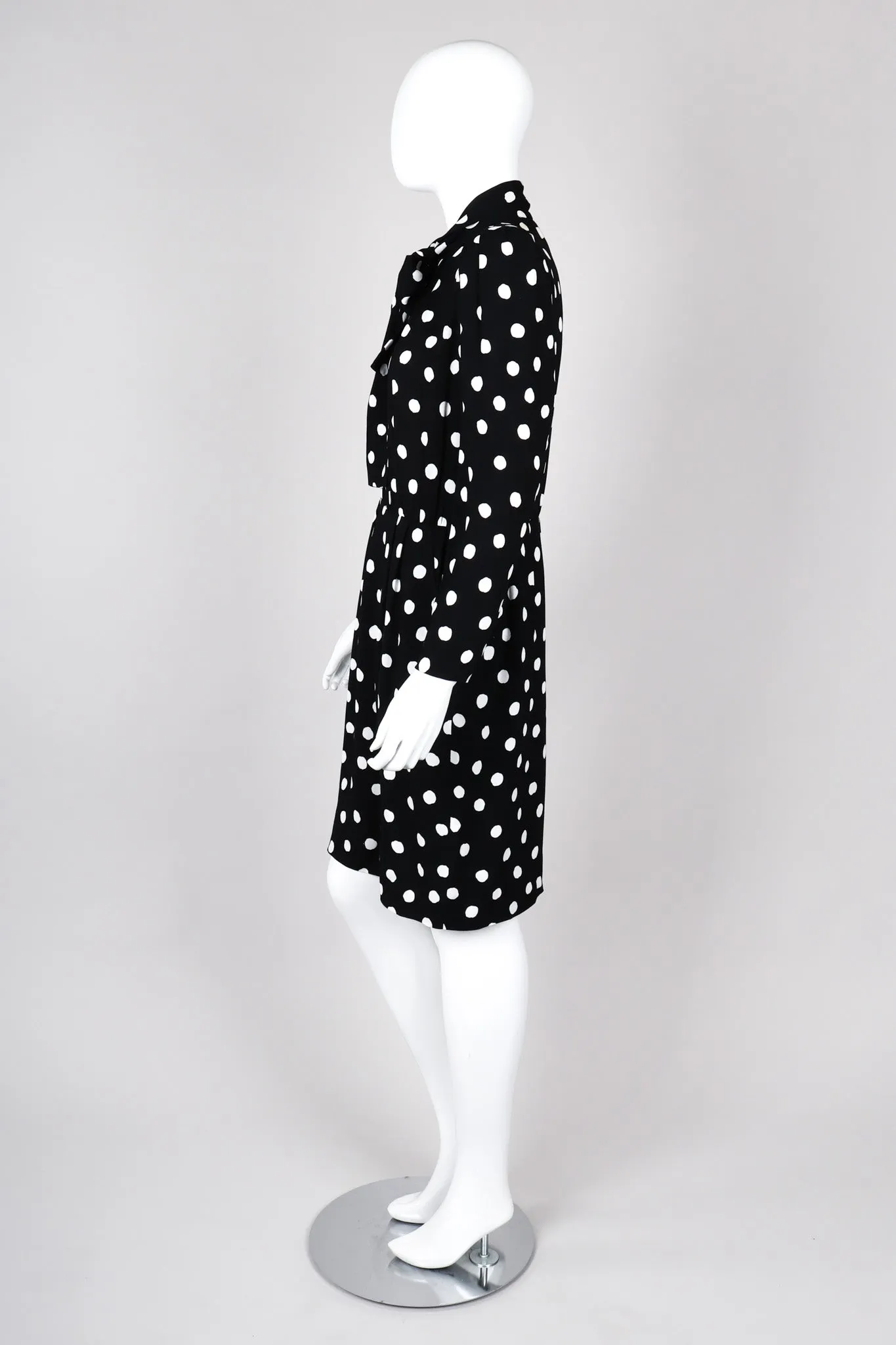 Long Sleeve Polka Dotted Dress