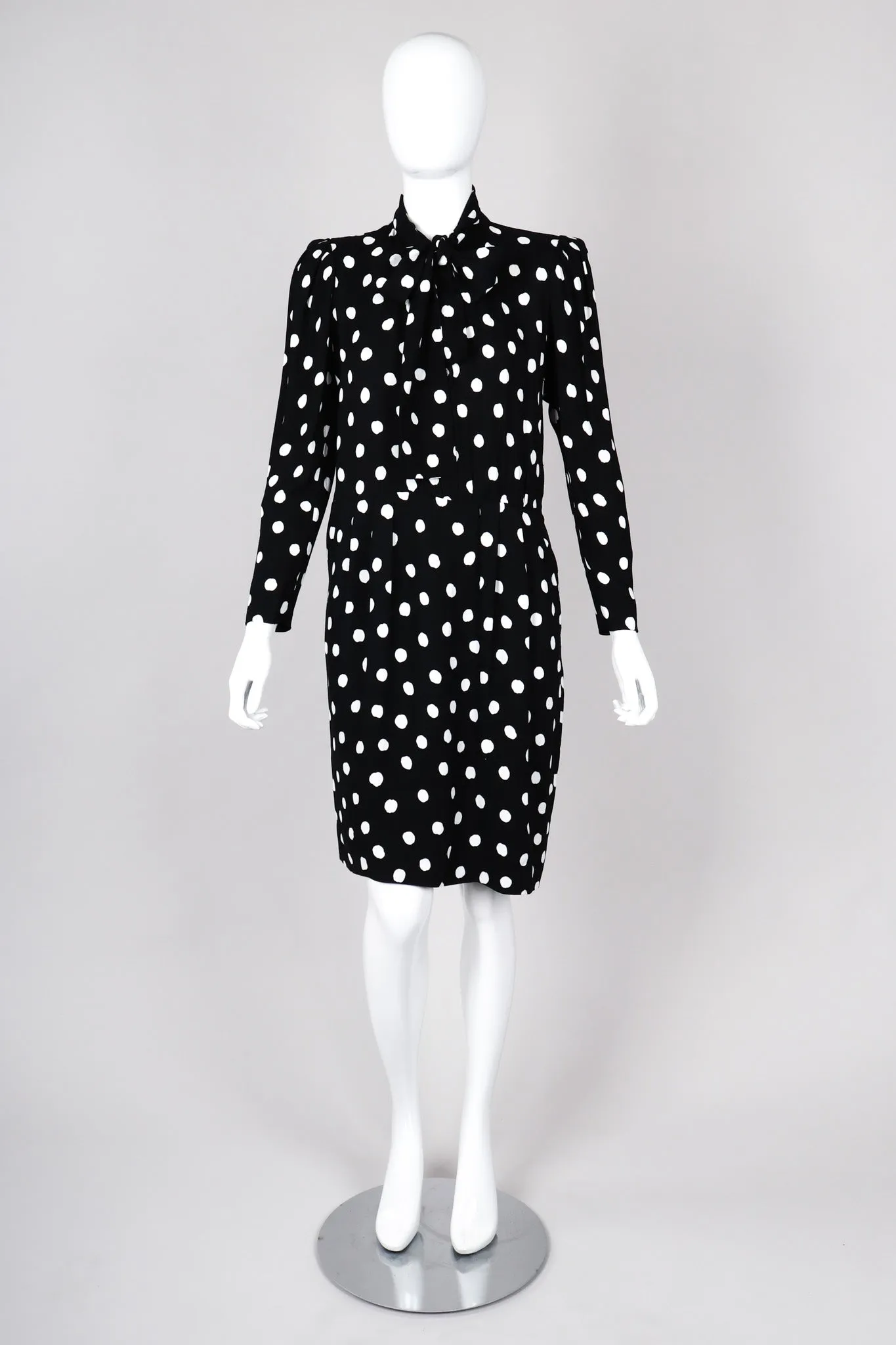 Long Sleeve Polka Dotted Dress