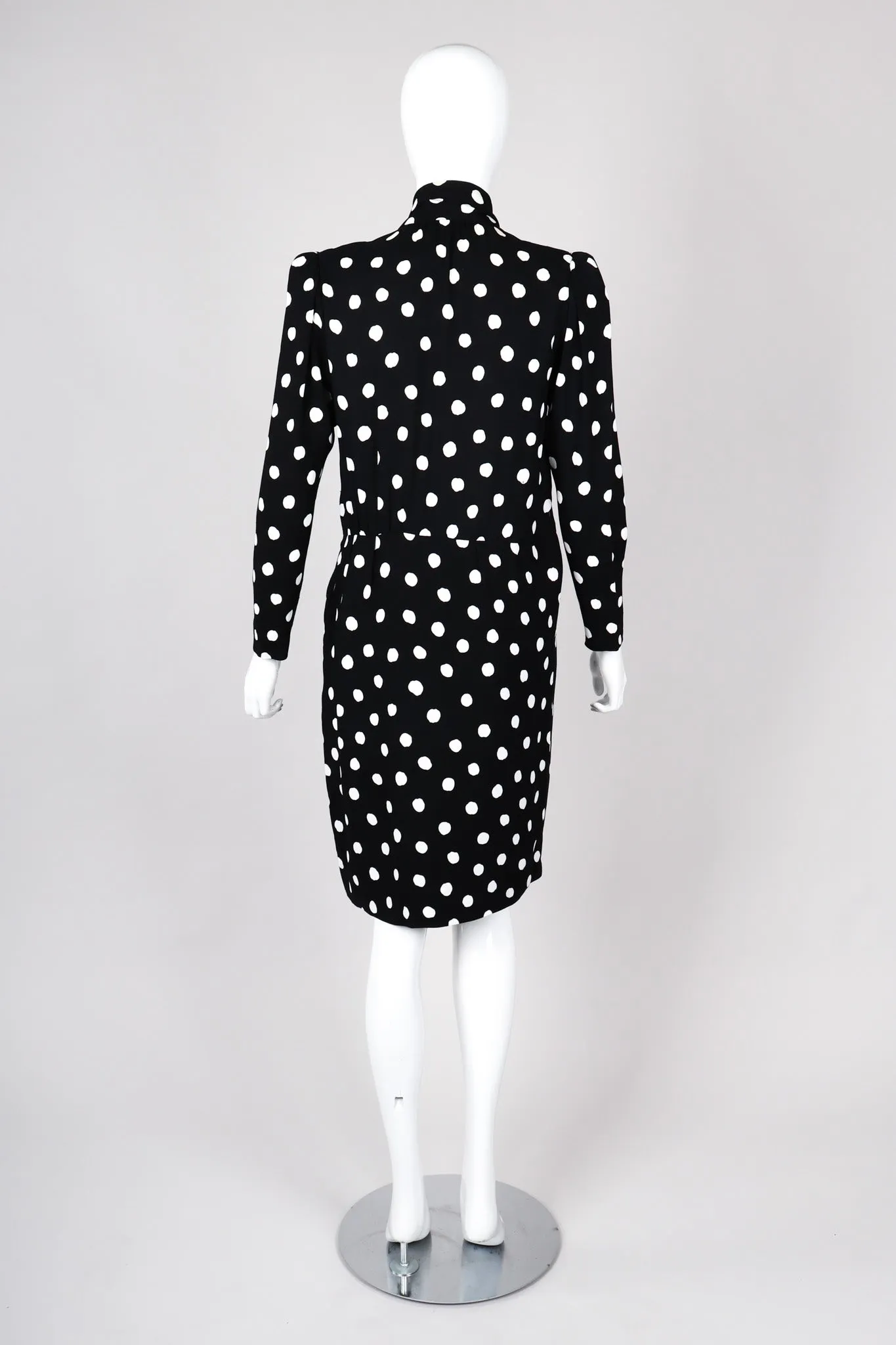 Long Sleeve Polka Dotted Dress