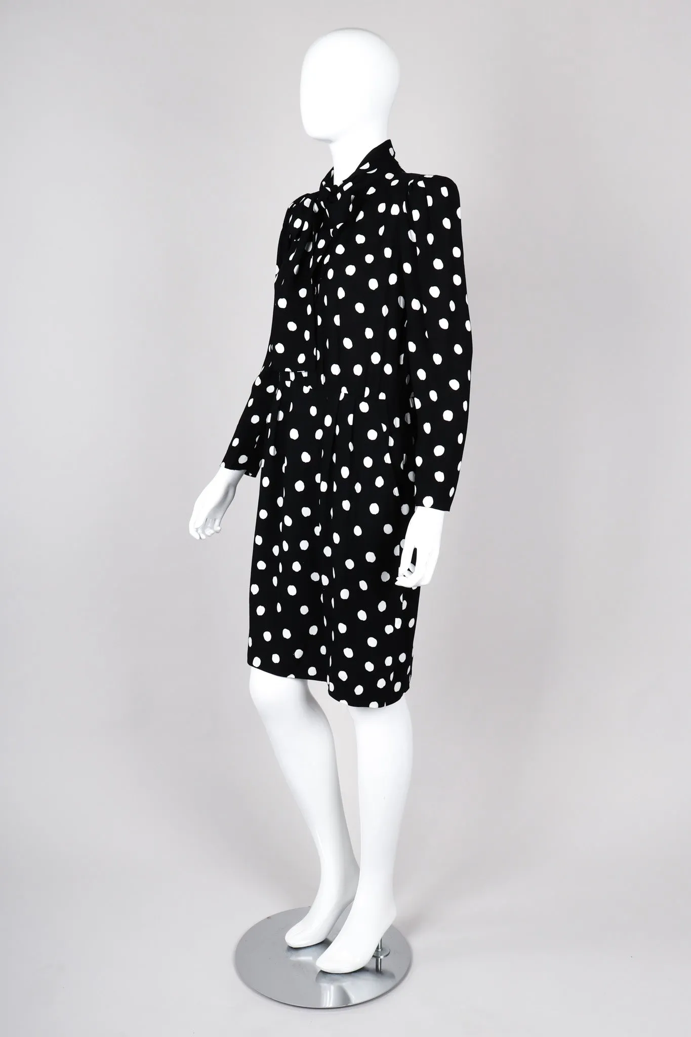 Long Sleeve Polka Dotted Dress