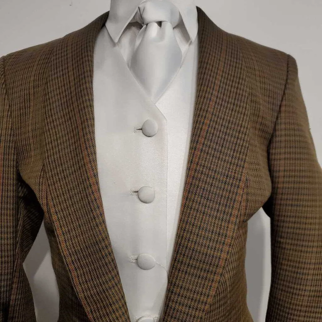 Marsha De Arriaga Brown Checkered Daycoat