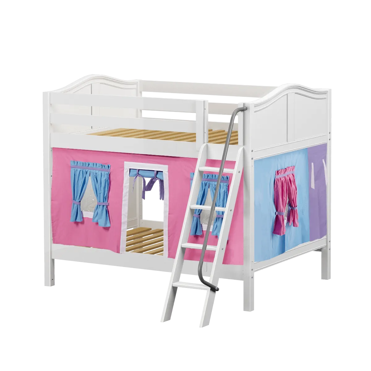 Maxtrix Full Medium Bunk Bed with Angled Ladder   Curtain