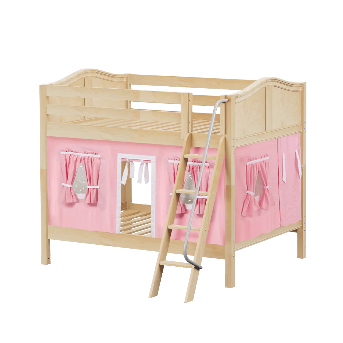 Maxtrix Full Medium Bunk Bed with Angled Ladder   Curtain