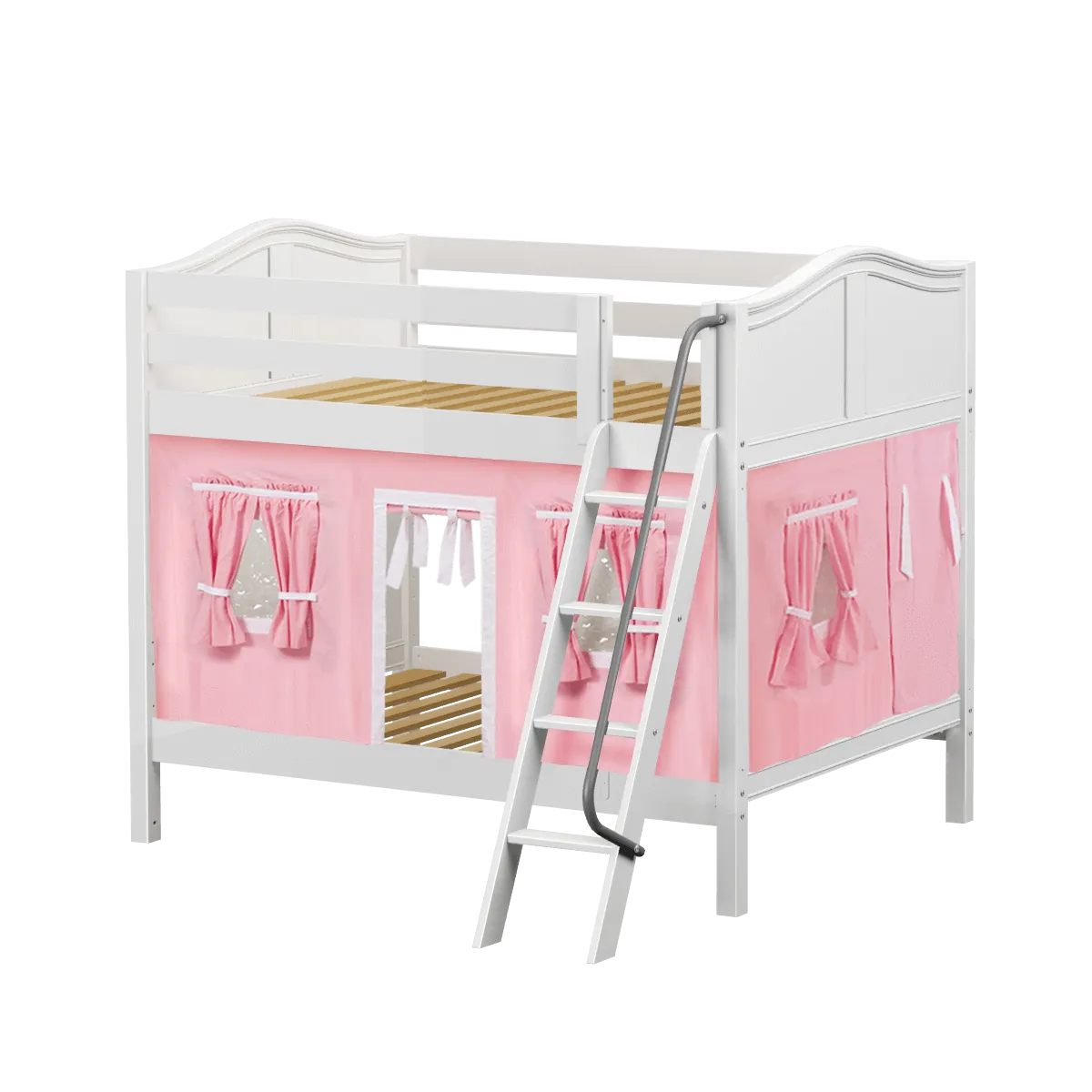 Maxtrix Full Medium Bunk Bed with Angled Ladder   Curtain