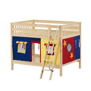Maxtrix Full Medium Bunk Bed with Angled Ladder   Curtain