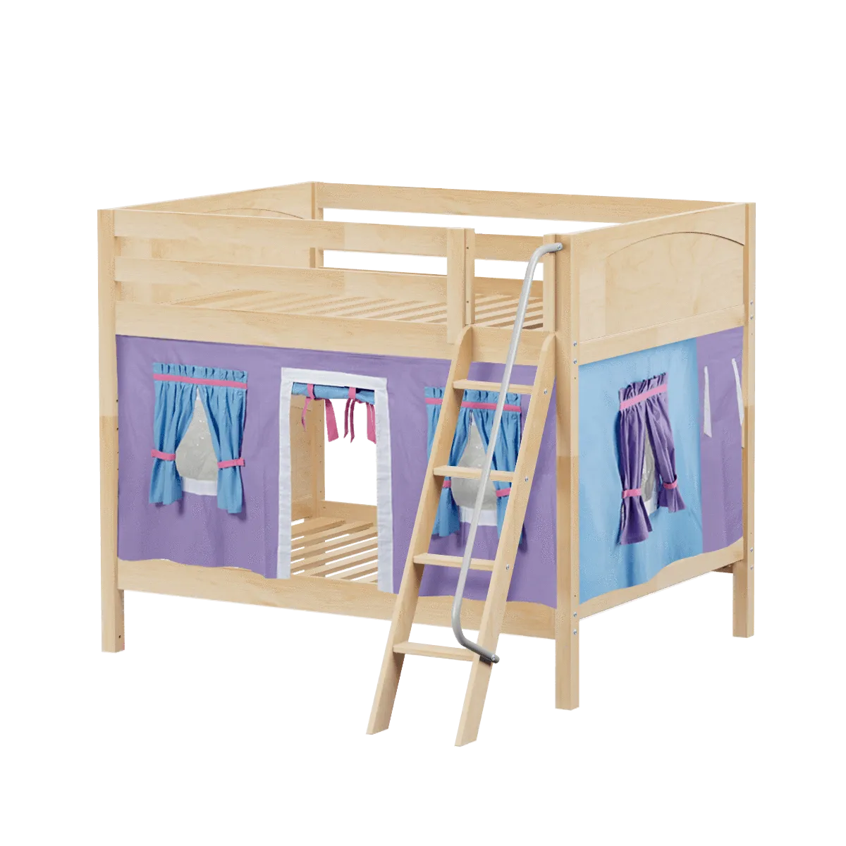 Maxtrix Full Medium Bunk Bed with Angled Ladder   Curtain
