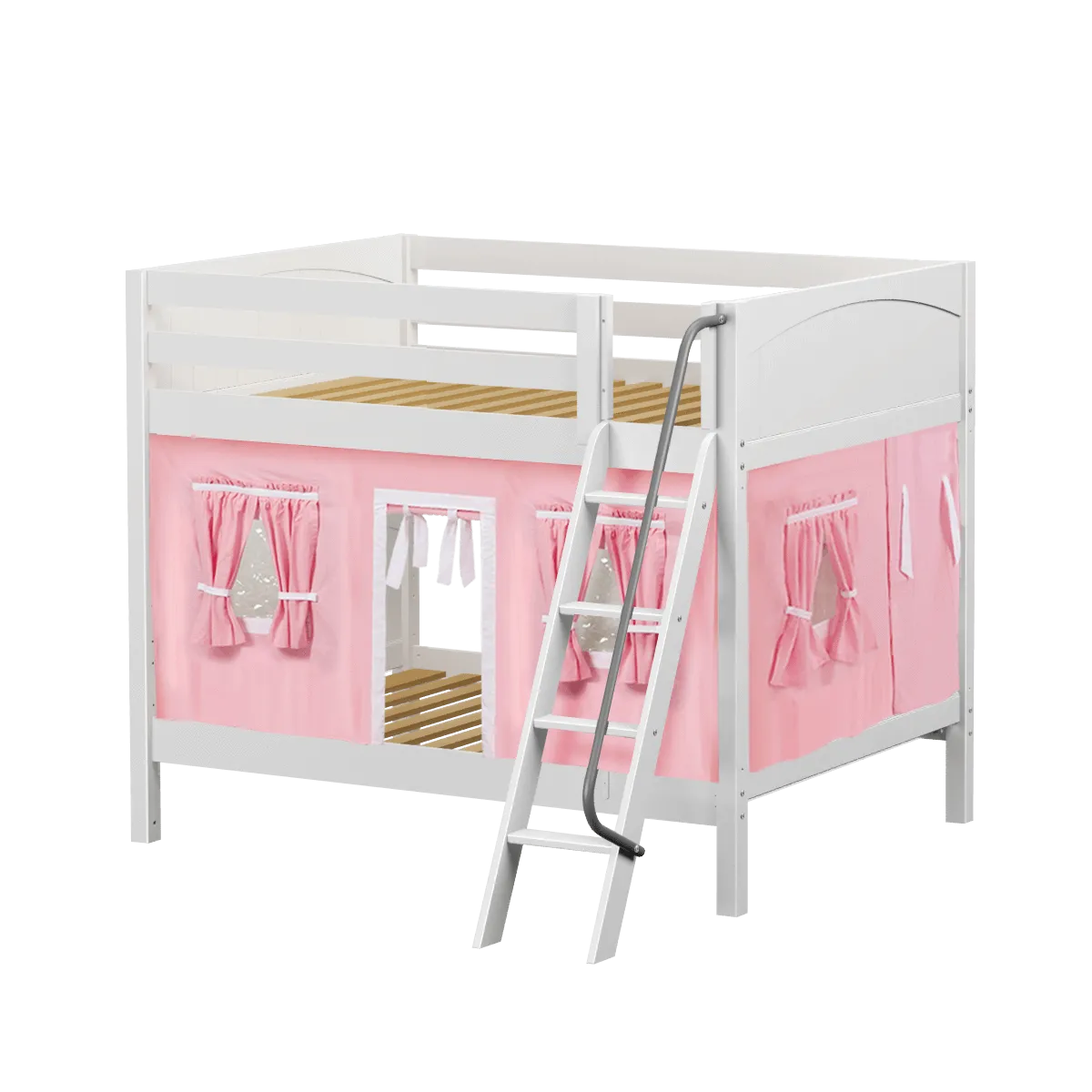 Maxtrix Full Medium Bunk Bed with Angled Ladder   Curtain