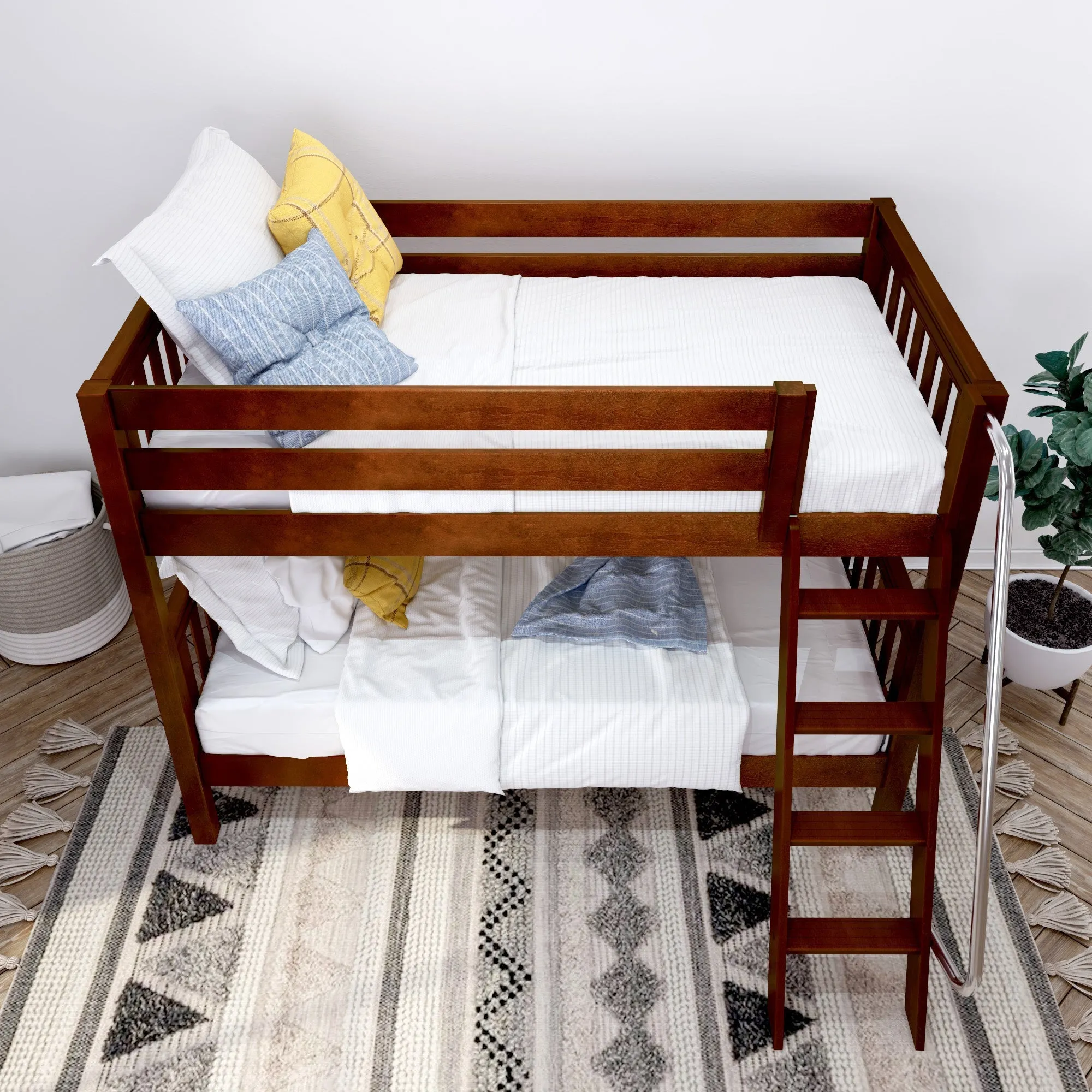 Maxtrix Twin Low Bunk Bed with Ladder