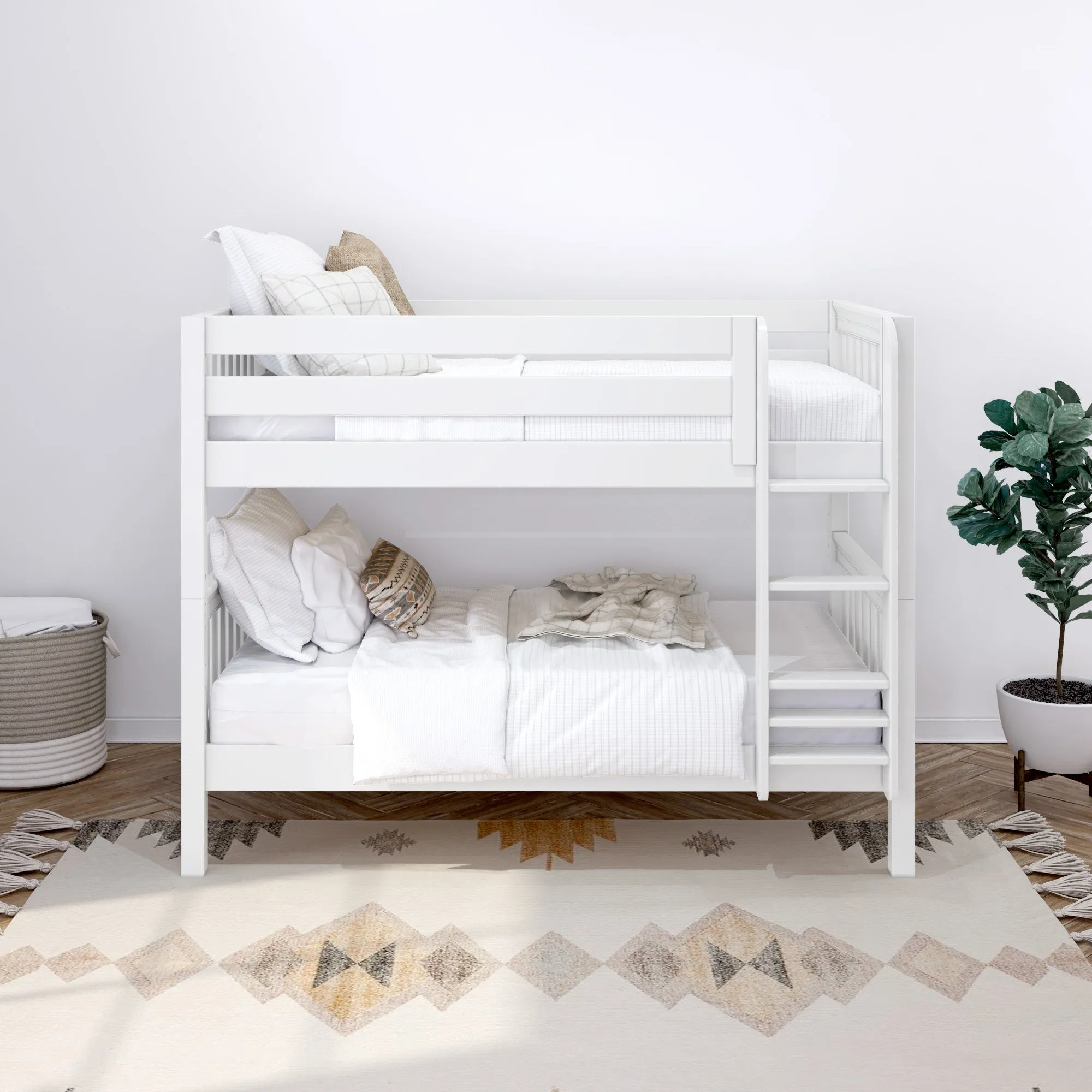 Maxtrix Twin Low Bunk Bed with Ladder