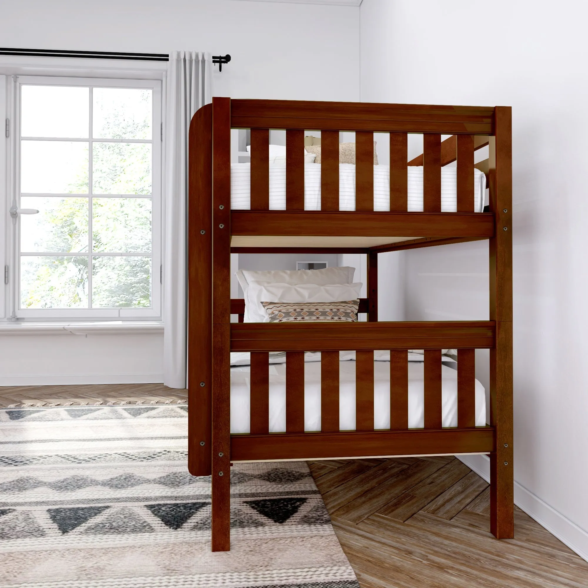 Maxtrix Twin Low Bunk Bed with Ladder