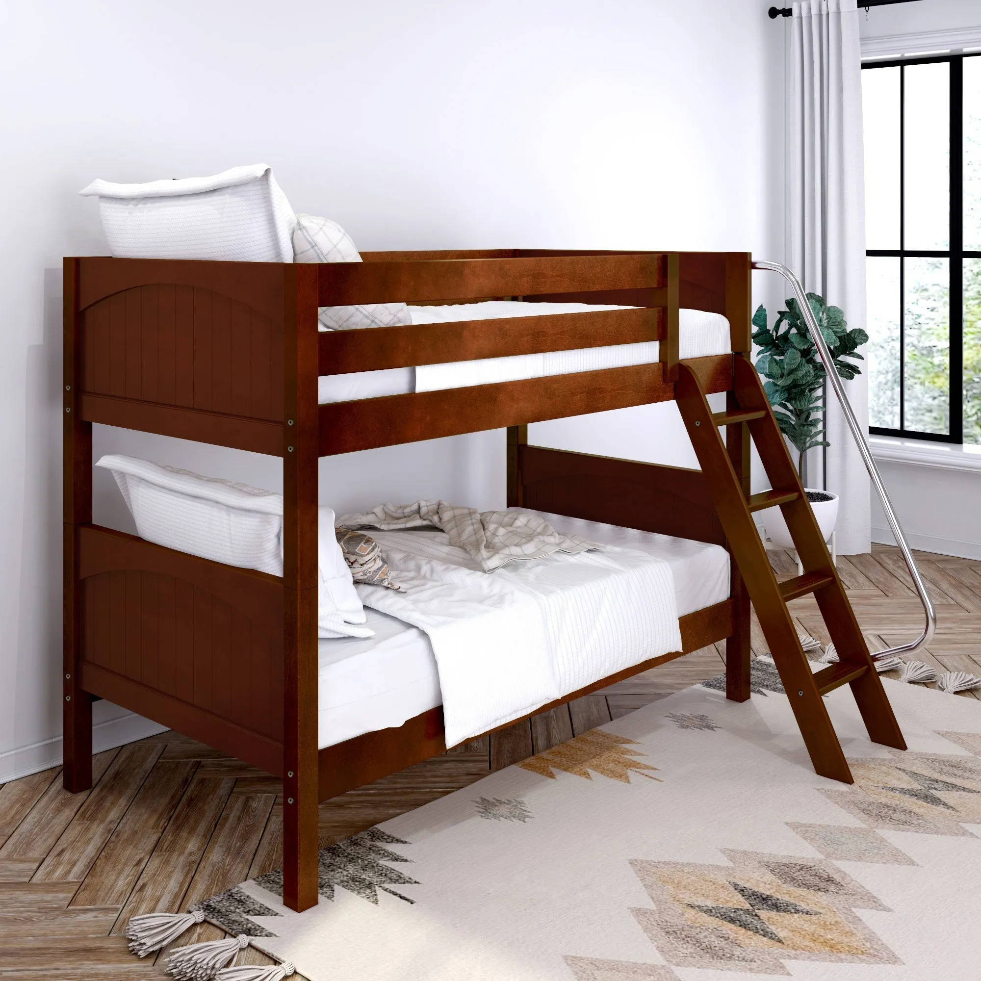 Maxtrix Twin Low Bunk Bed with Ladder