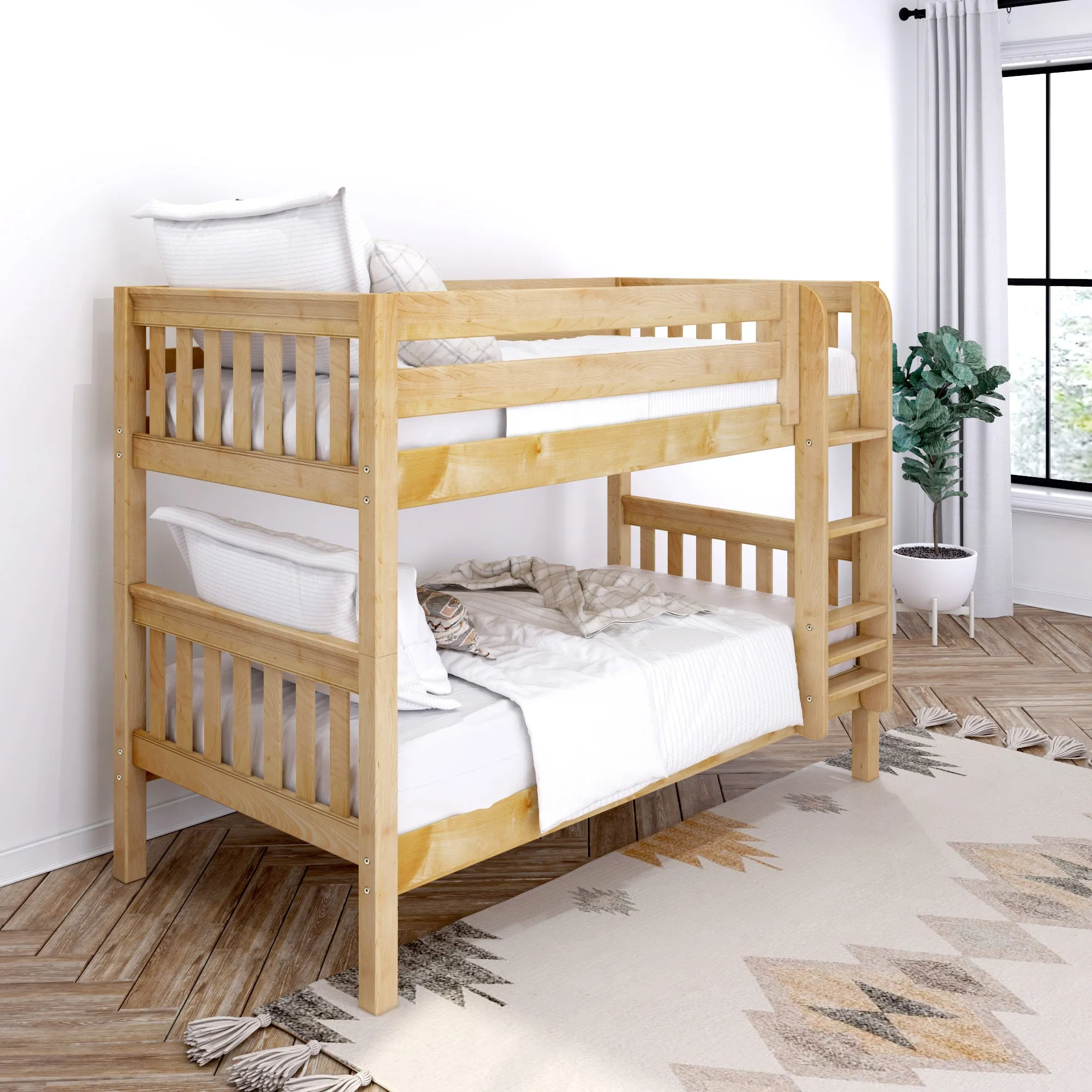 Maxtrix Twin Low Bunk Bed with Ladder