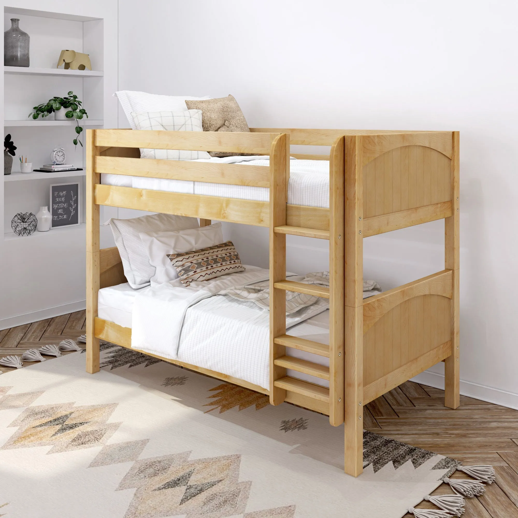 Maxtrix Twin Low Bunk Bed with Ladder