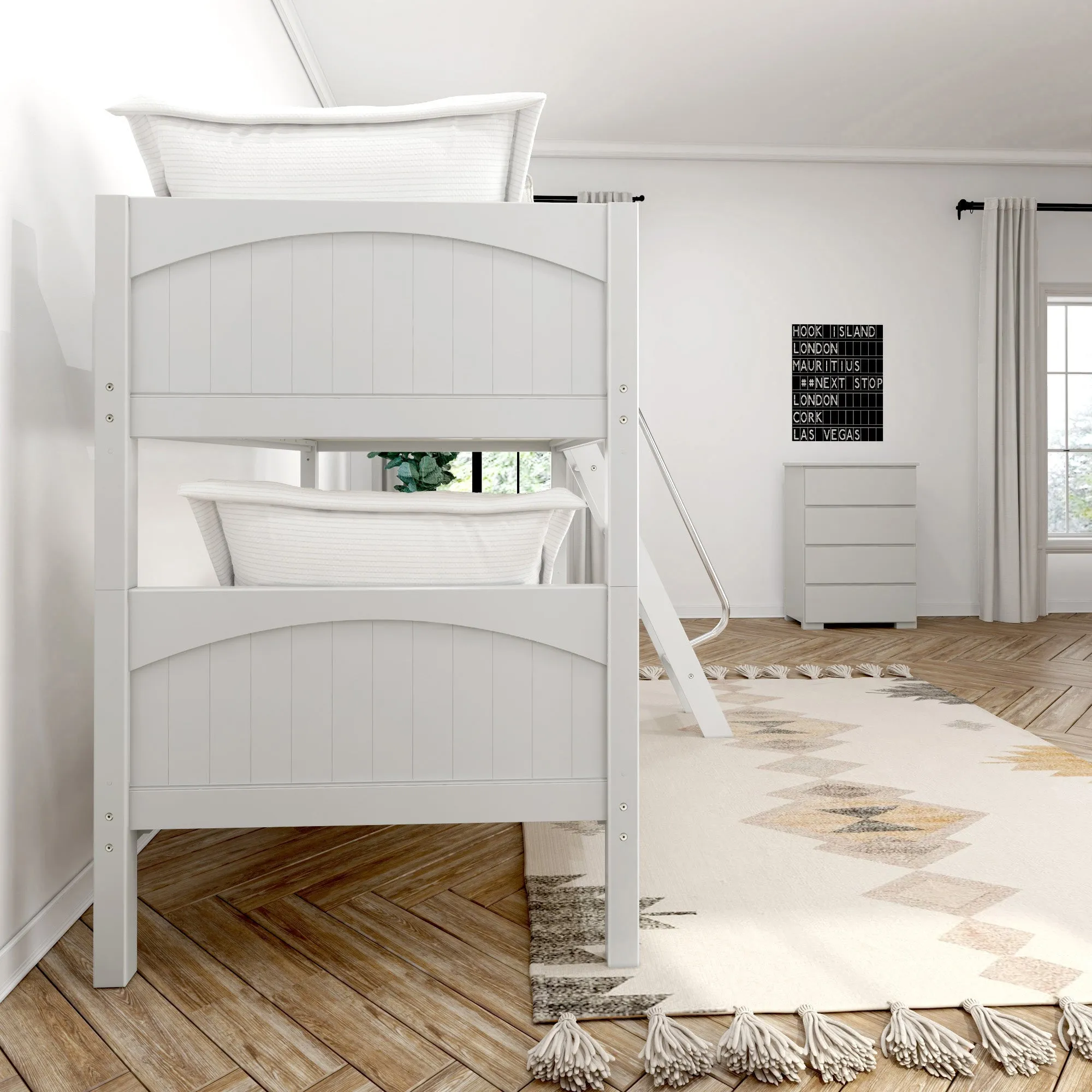 Maxtrix Twin Low Bunk Bed with Ladder