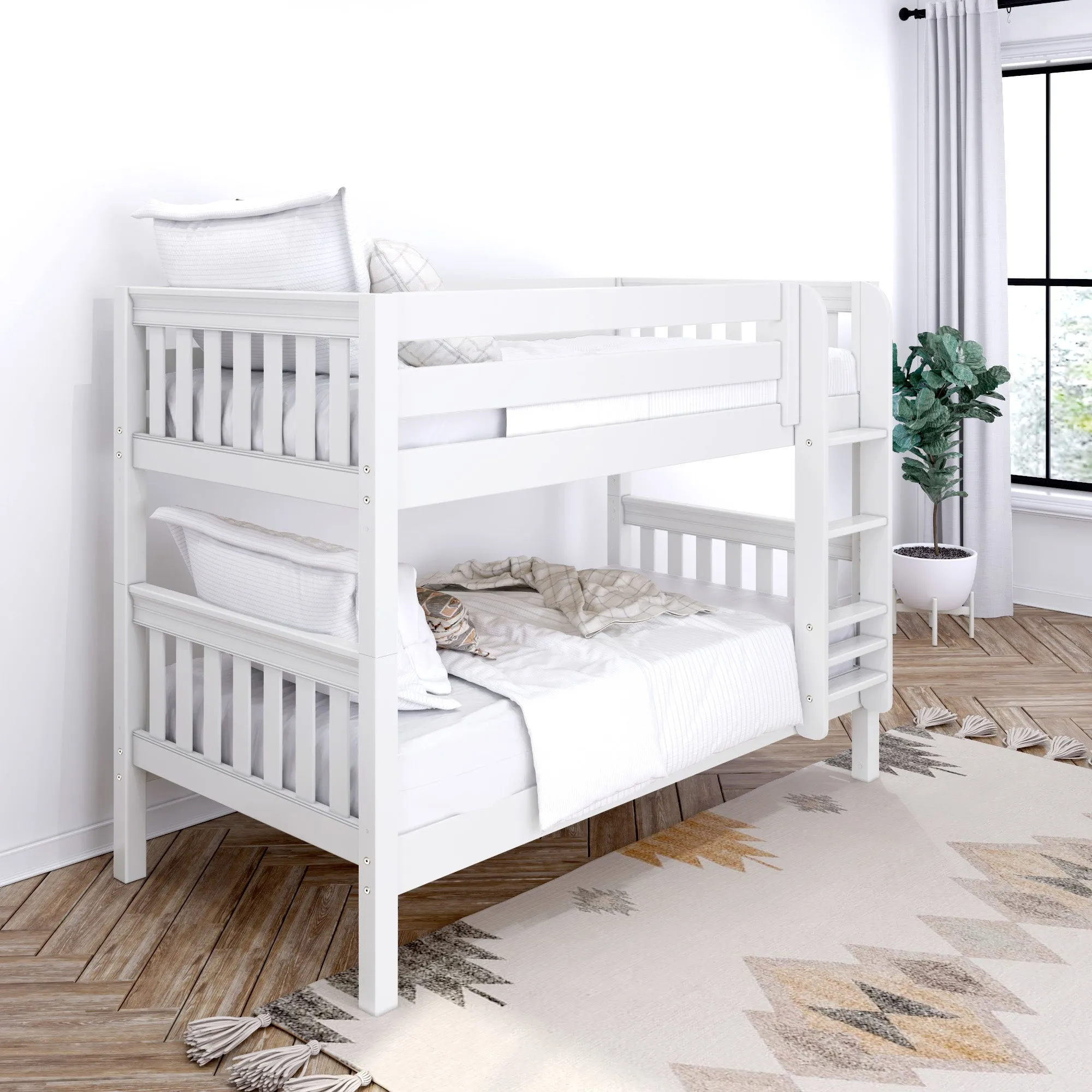 Maxtrix Twin Low Bunk Bed with Ladder