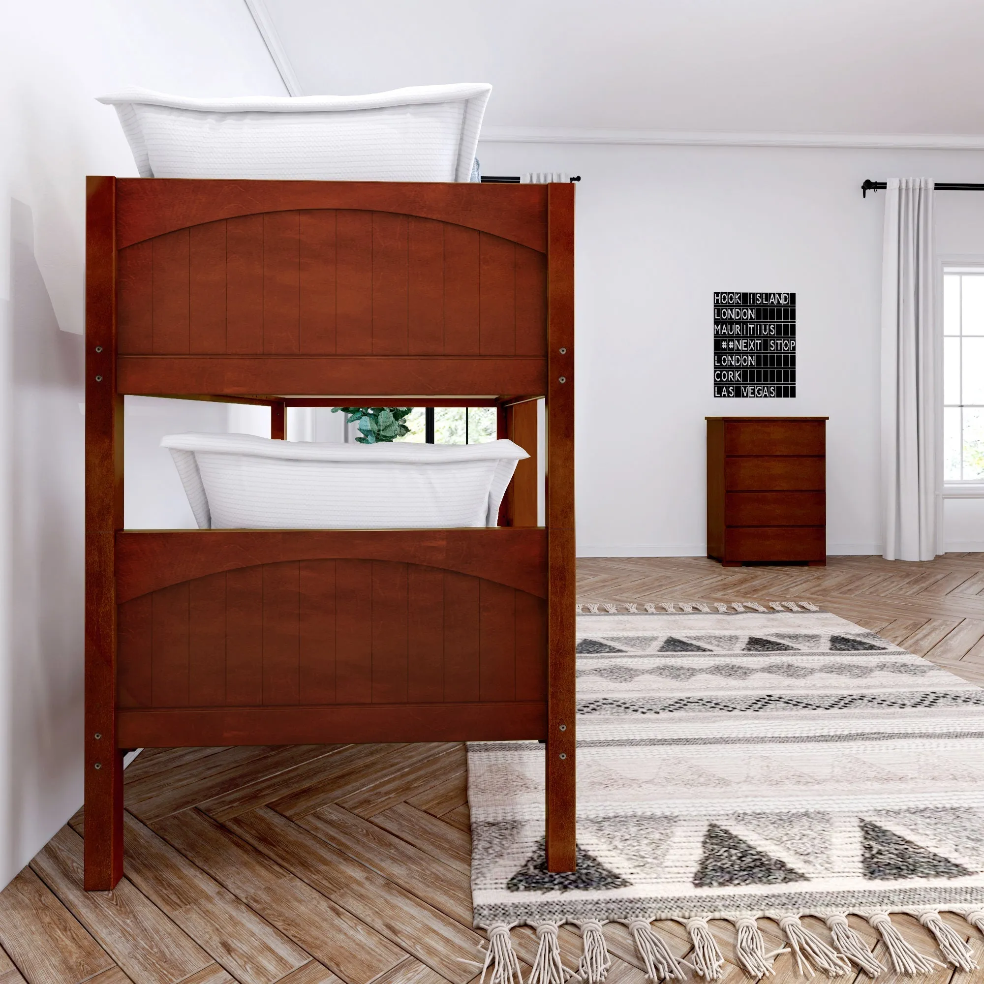 Maxtrix Twin Low Bunk Bed with Ladder