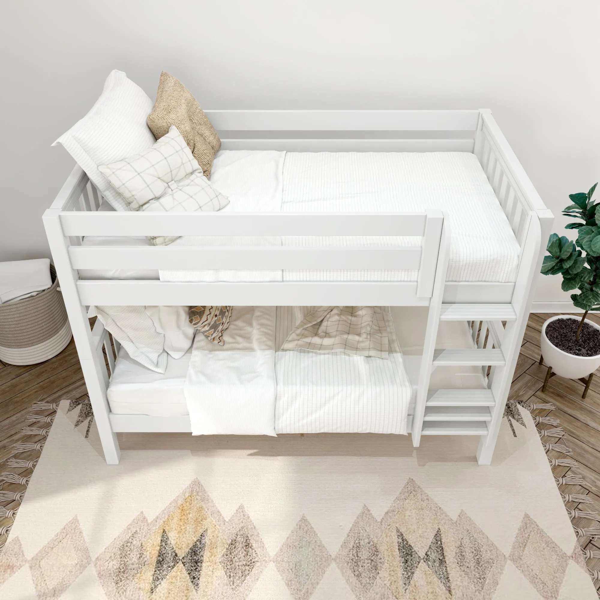Maxtrix Twin Low Bunk Bed with Ladder