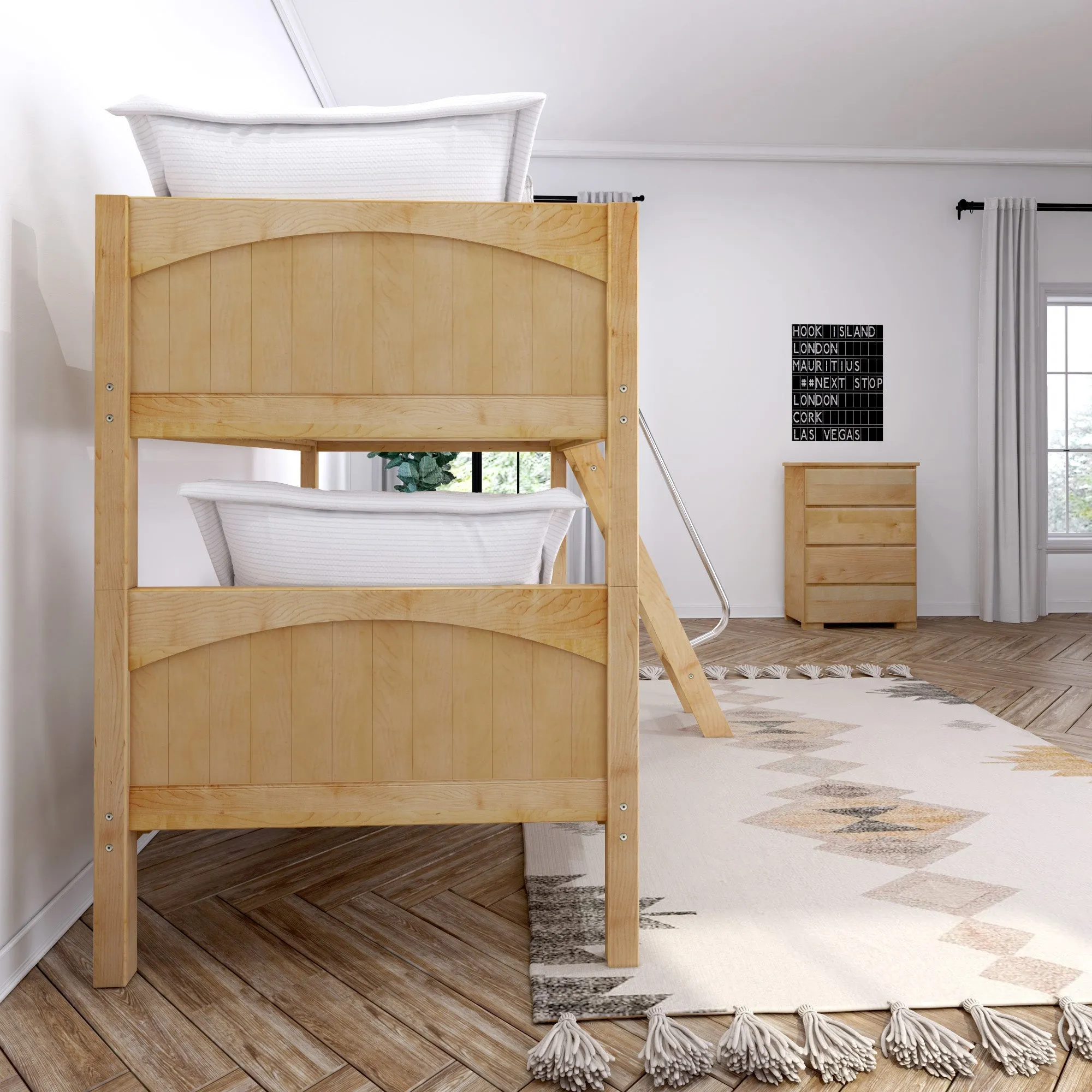Maxtrix Twin Low Bunk Bed with Ladder