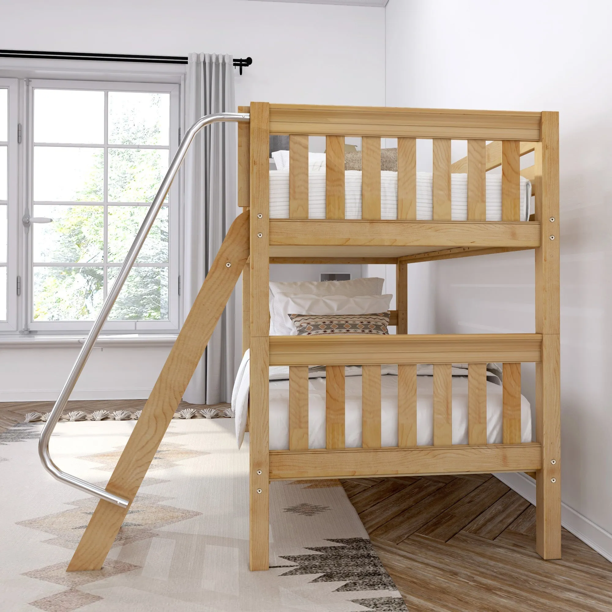 Maxtrix Twin Low Bunk Bed with Ladder