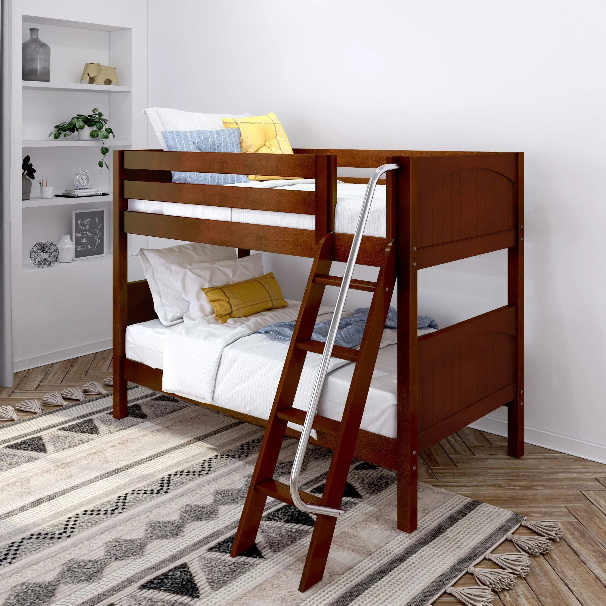 Maxtrix Twin Low Bunk Bed with Ladder