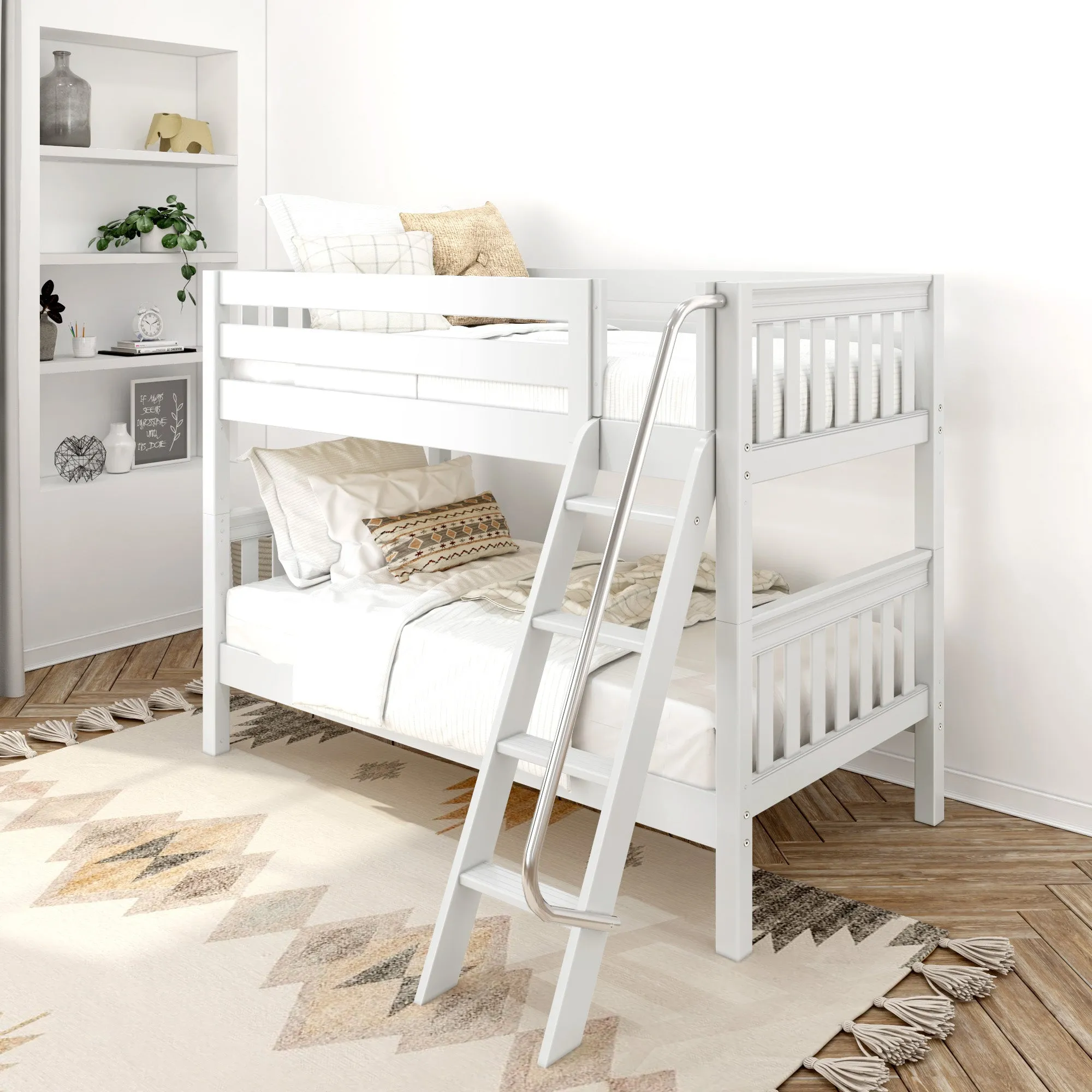 Maxtrix Twin Low Bunk Bed with Ladder