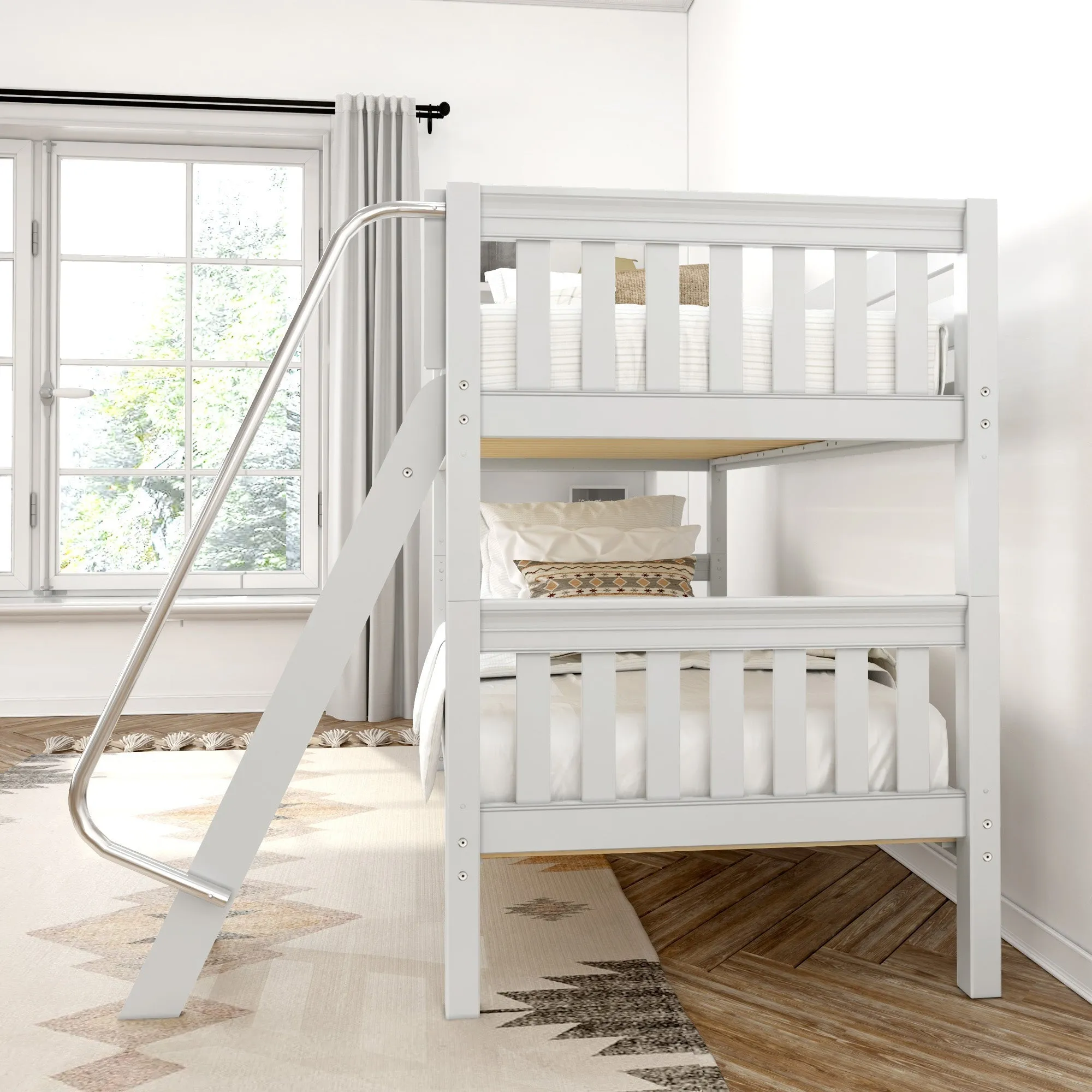 Maxtrix Twin Low Bunk Bed with Ladder
