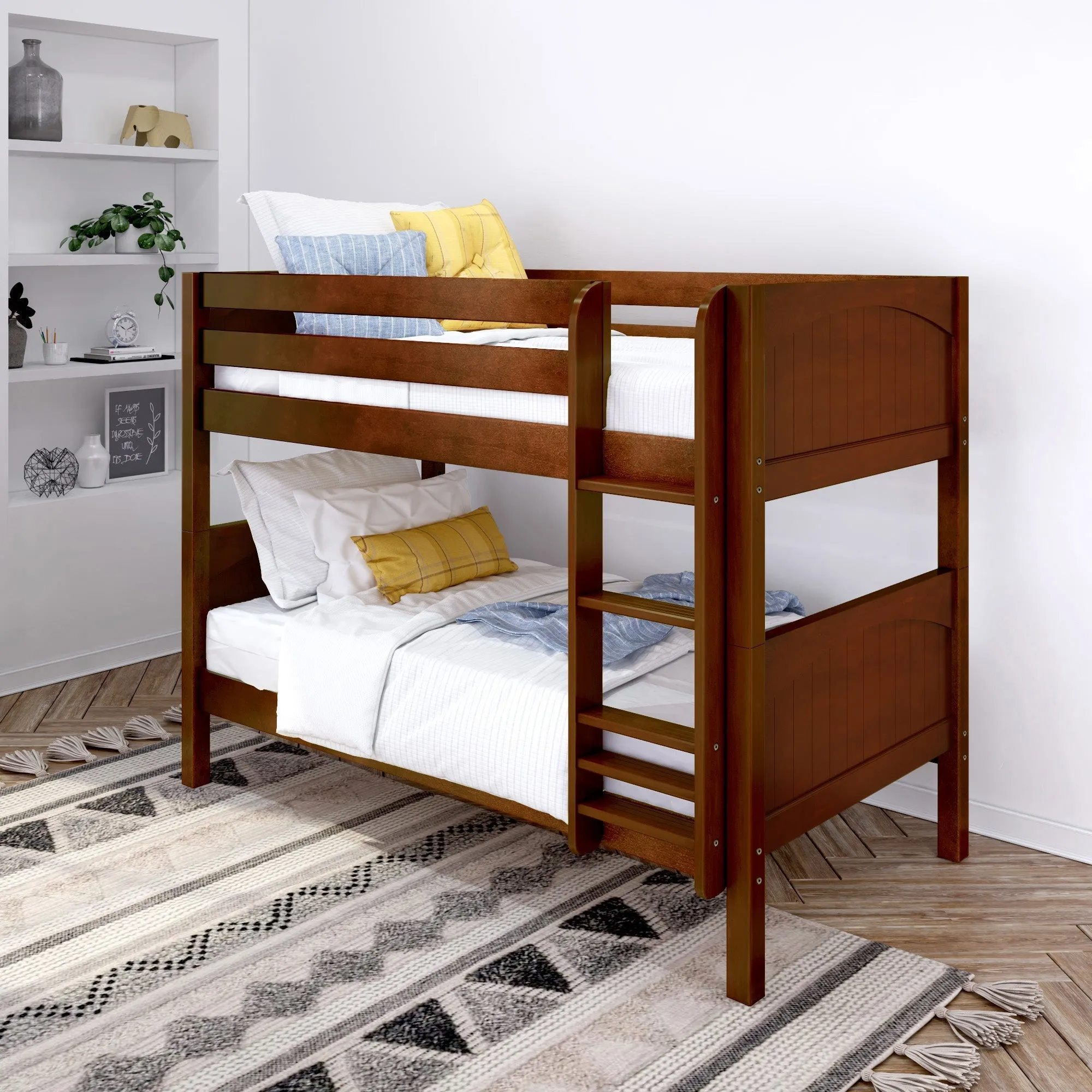 Maxtrix Twin Low Bunk Bed with Ladder