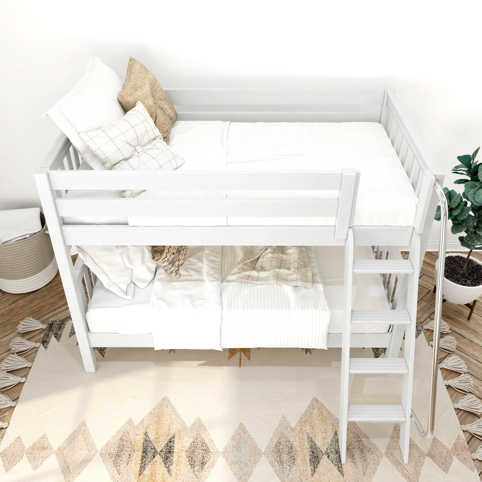 Maxtrix Twin Low Bunk Bed with Ladder