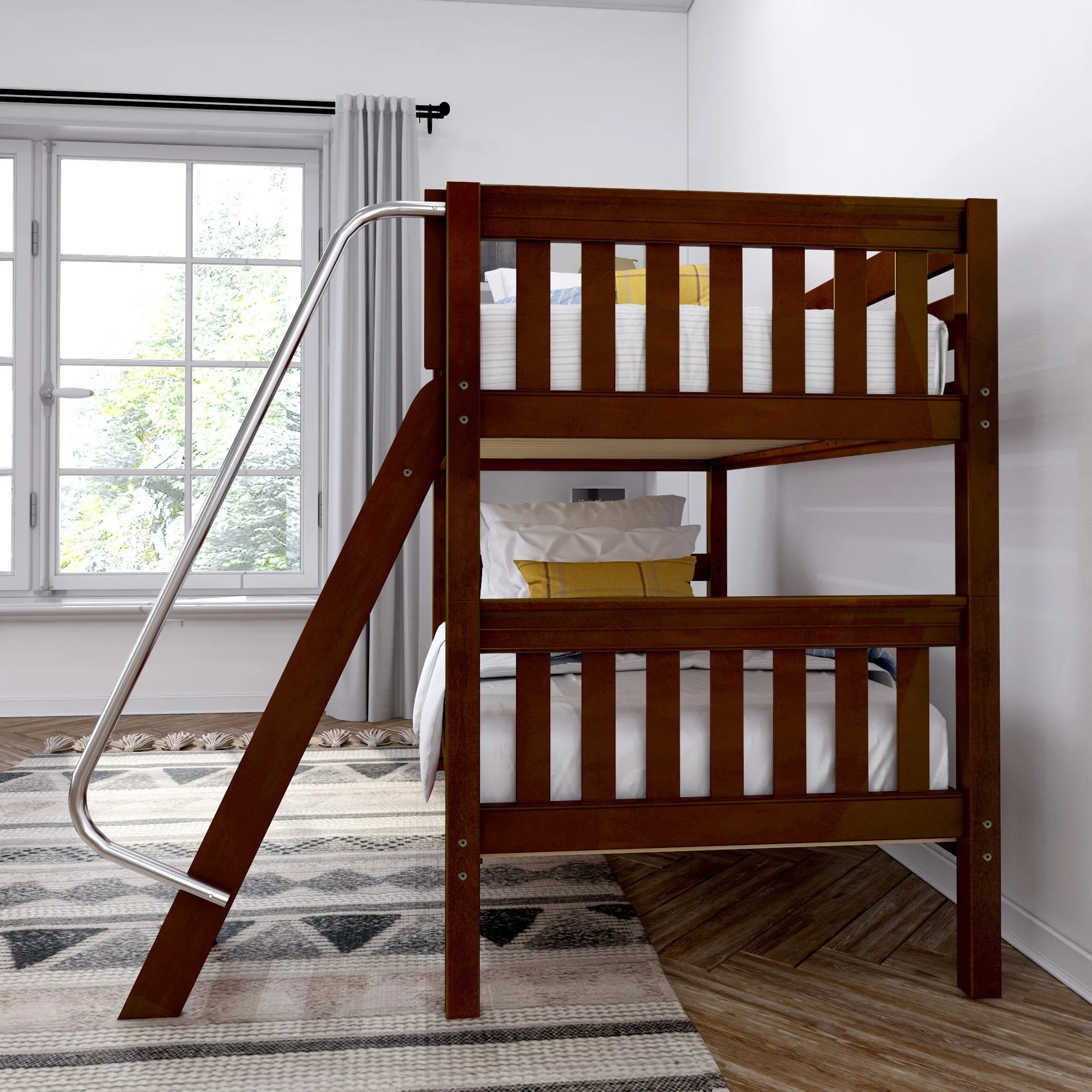 Maxtrix Twin Low Bunk Bed with Ladder