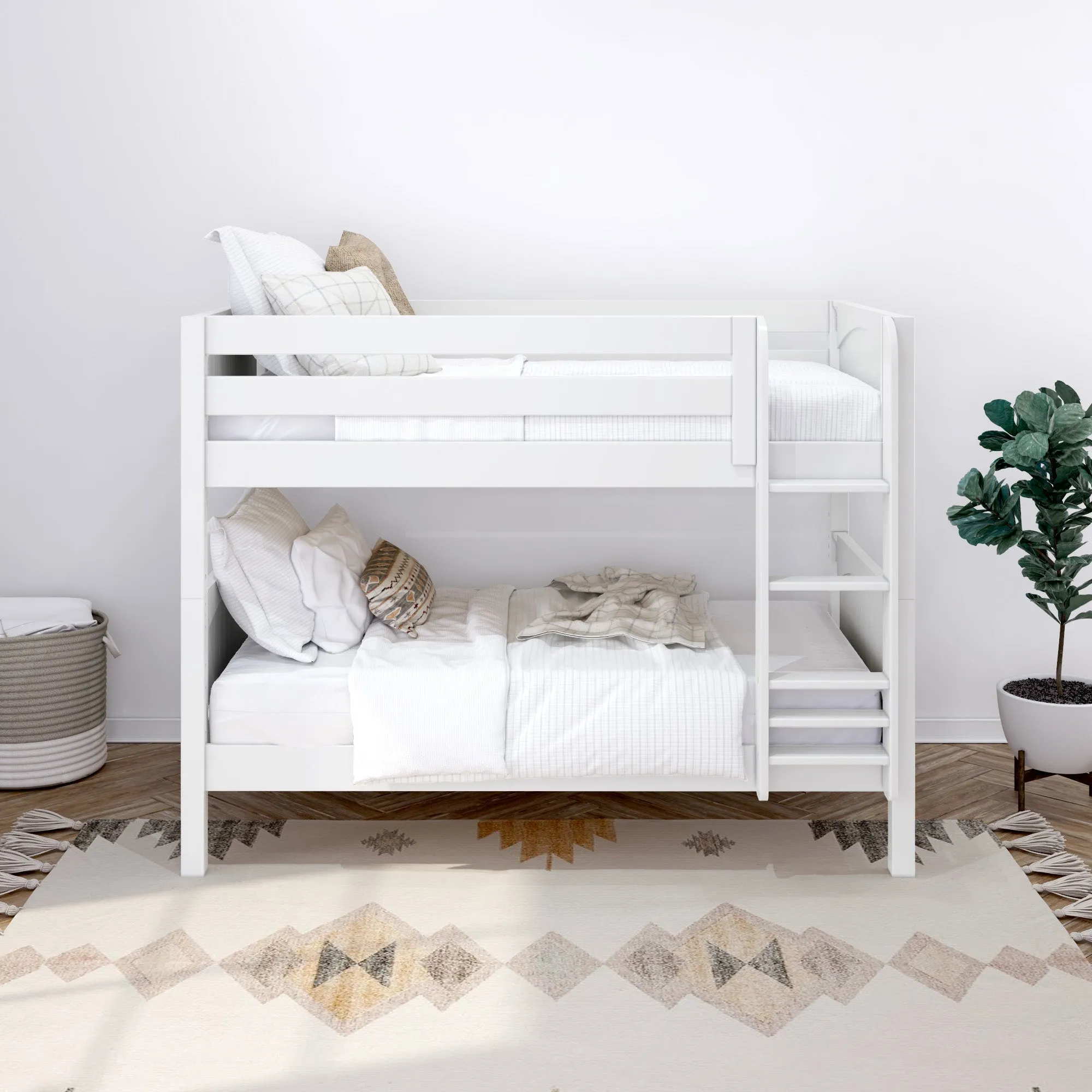 Maxtrix Twin Low Bunk Bed with Ladder