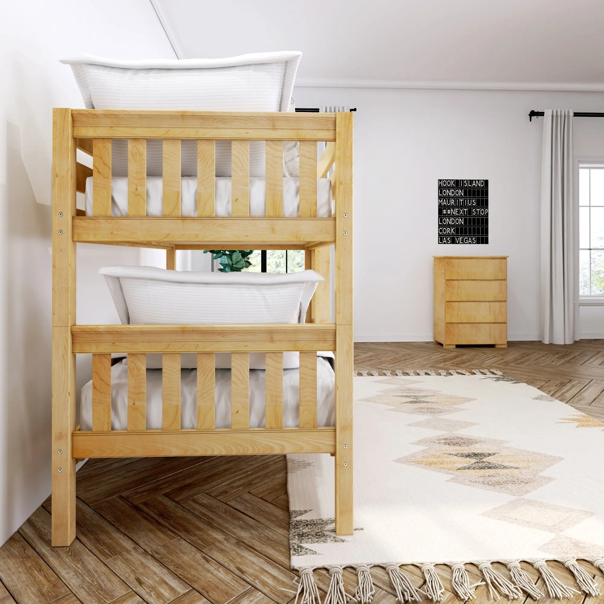 Maxtrix Twin Low Bunk Bed with Ladder