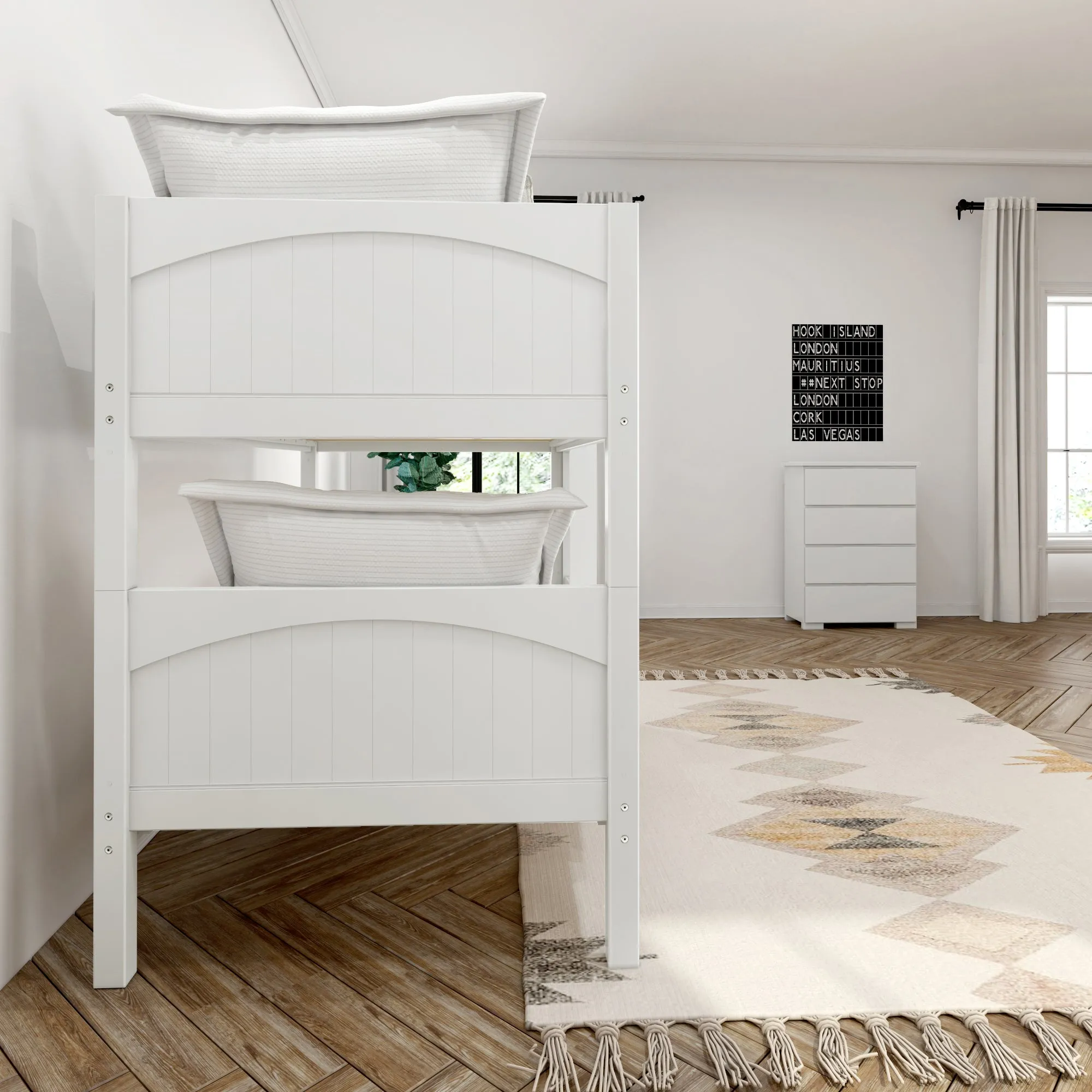 Maxtrix Twin Low Bunk Bed with Ladder
