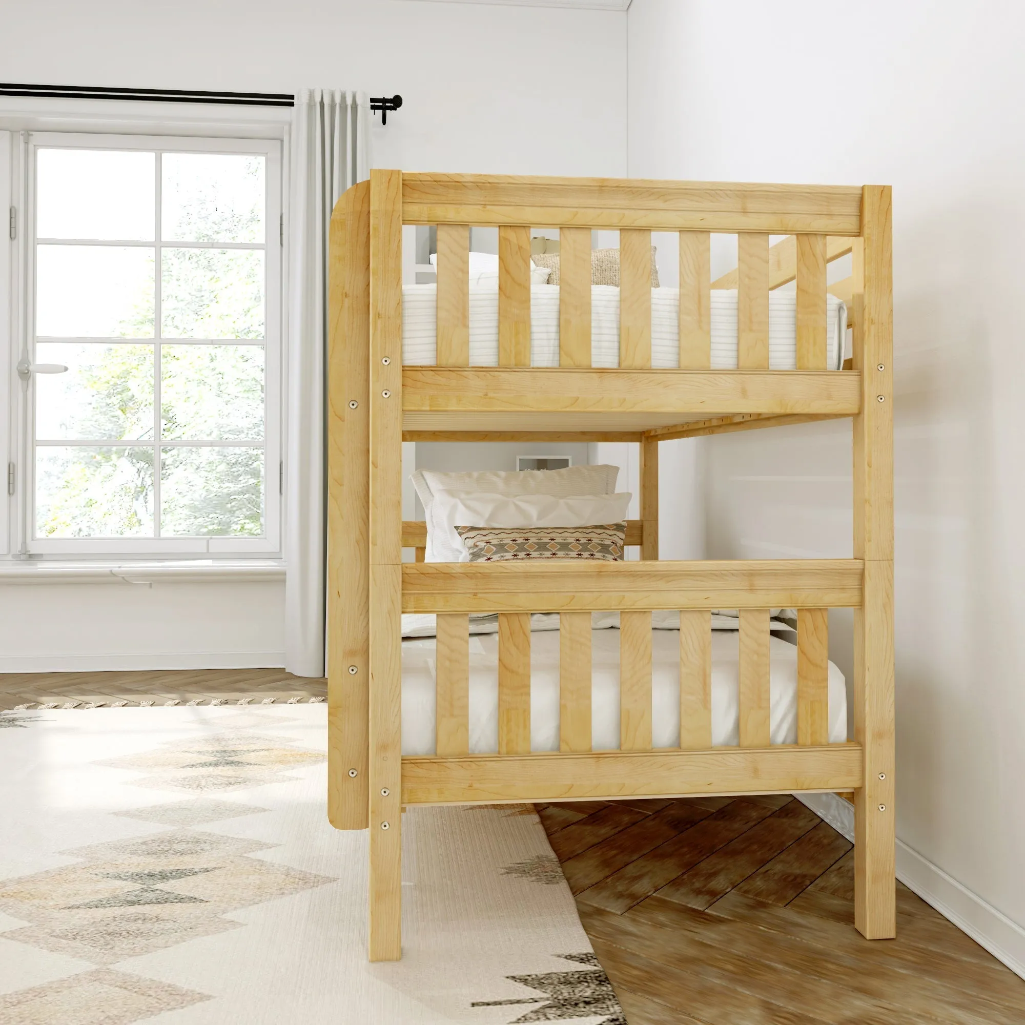 Maxtrix Twin Low Bunk Bed with Ladder