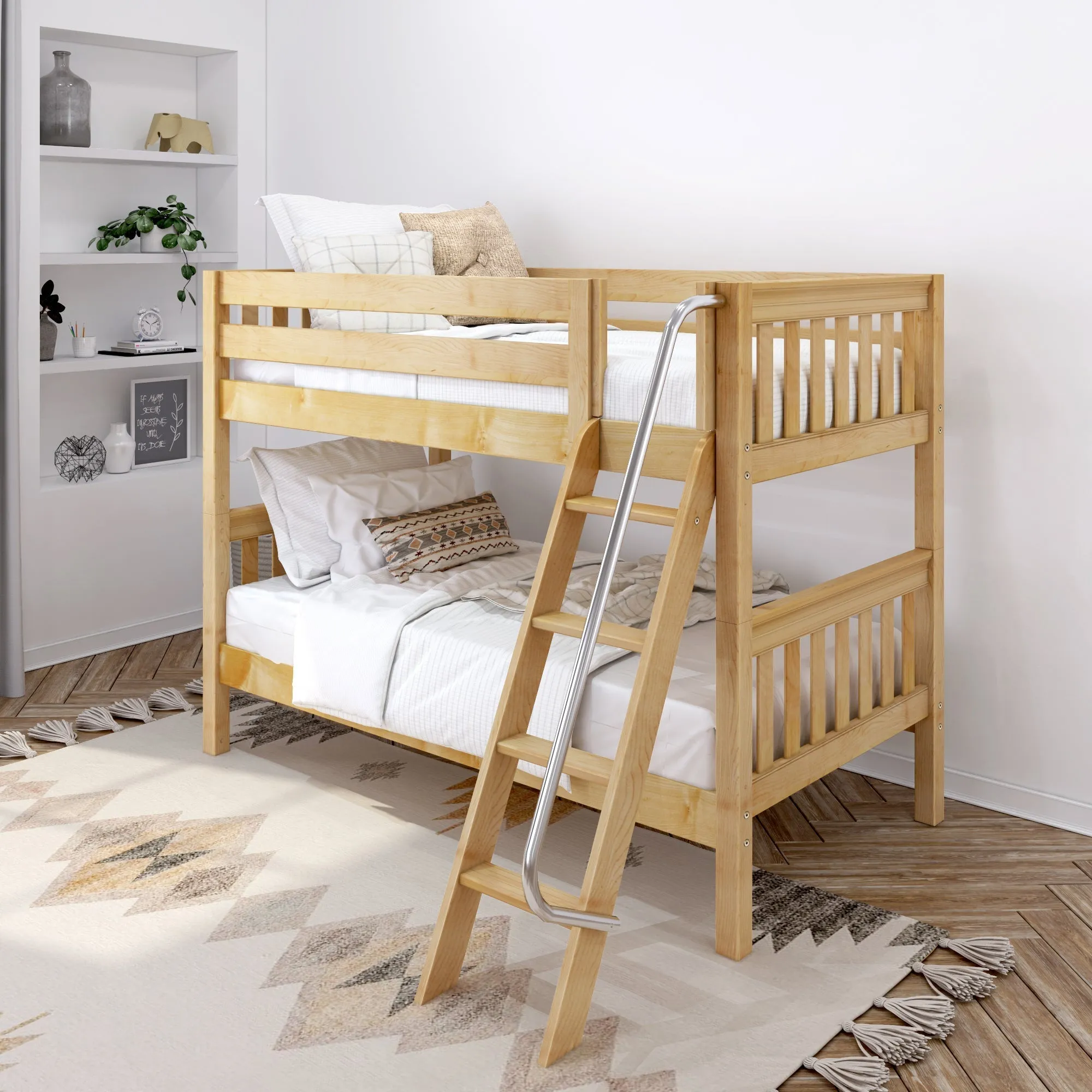 Maxtrix Twin Low Bunk Bed with Ladder