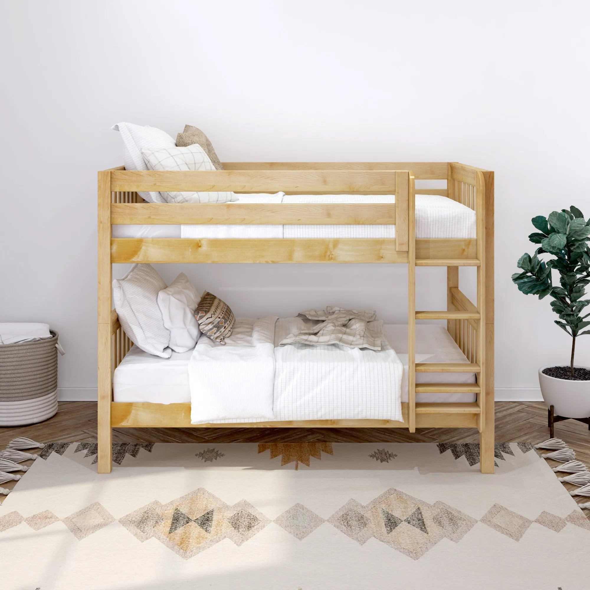 Maxtrix Twin Low Bunk Bed with Ladder