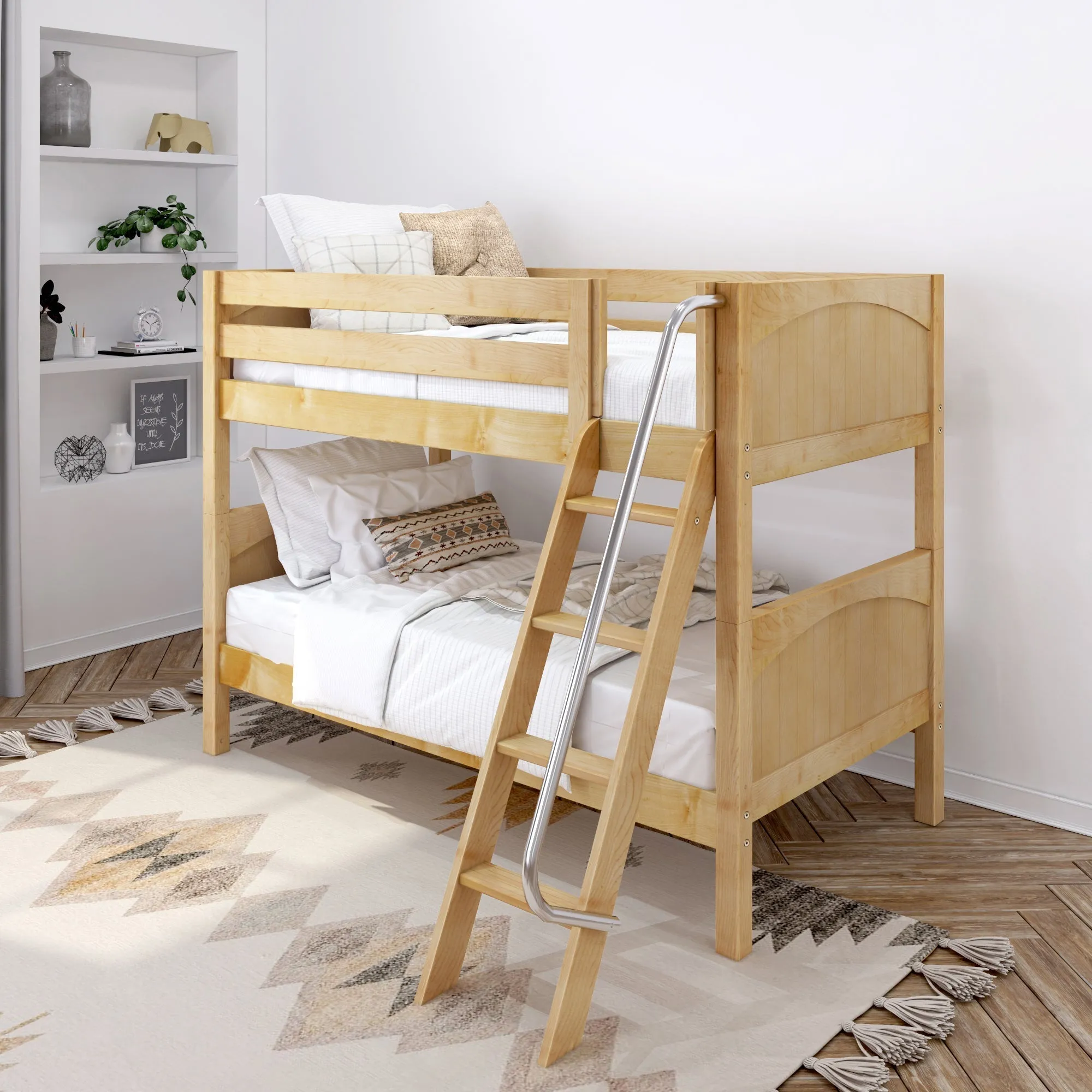 Maxtrix Twin Low Bunk Bed with Ladder