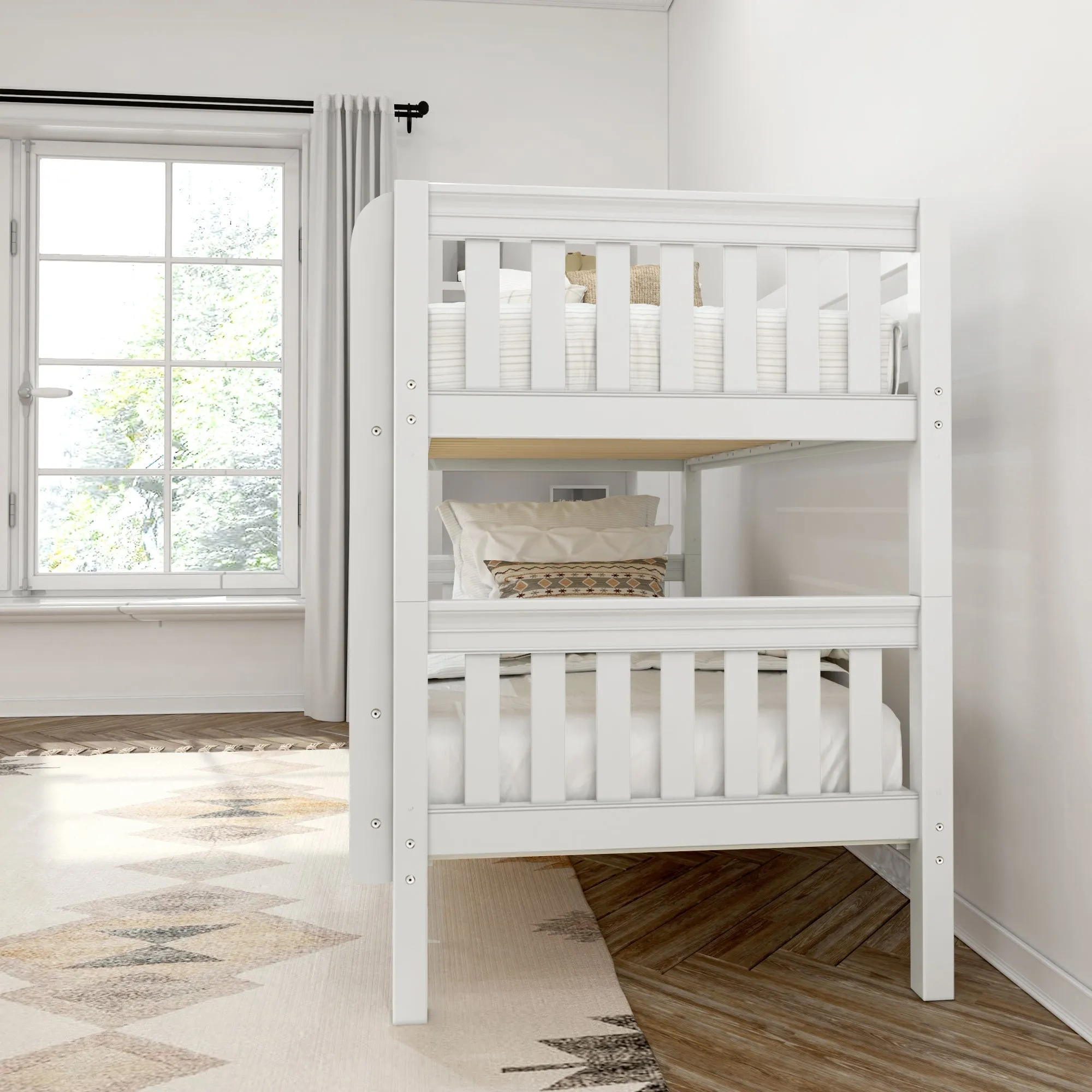 Maxtrix Twin Low Bunk Bed with Ladder