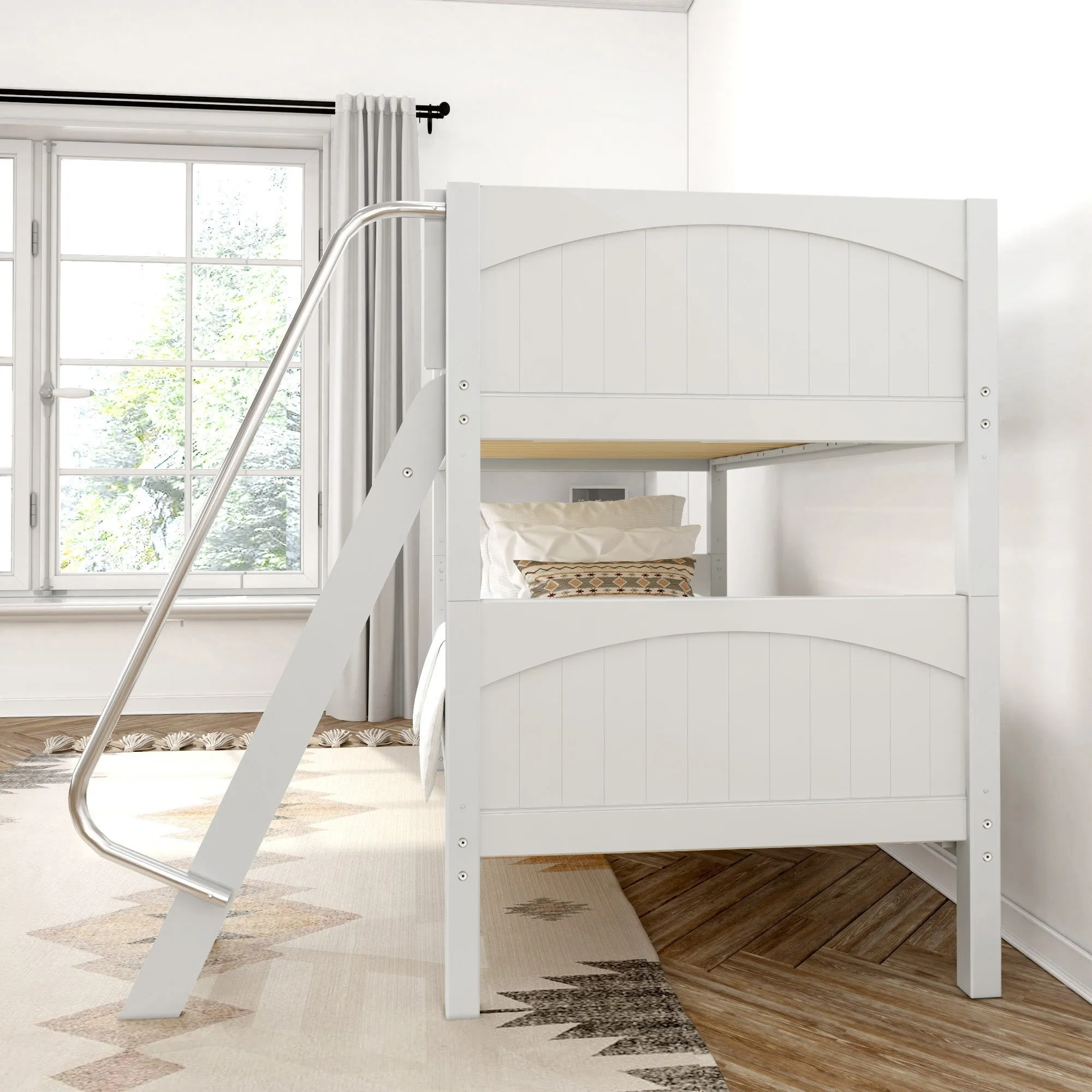 Maxtrix Twin Low Bunk Bed with Ladder