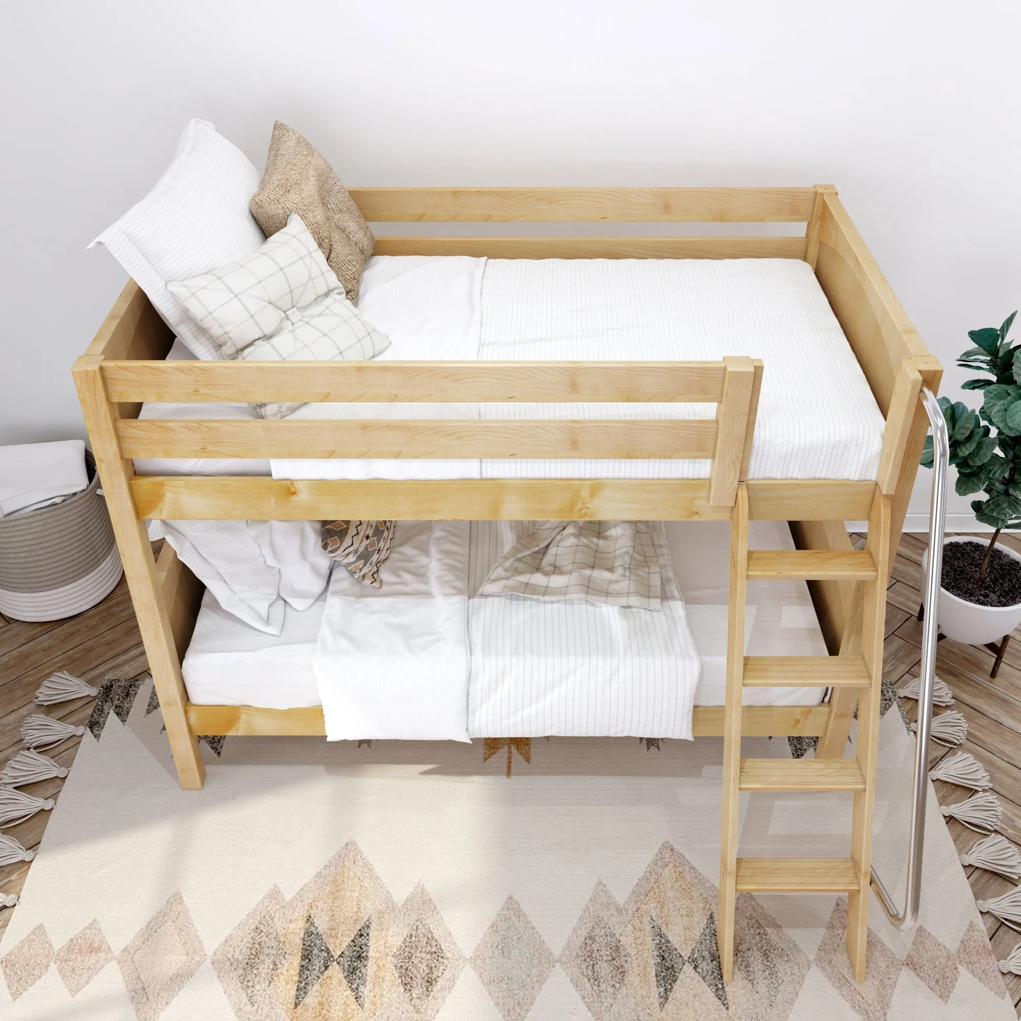 Maxtrix Twin Low Bunk Bed with Ladder