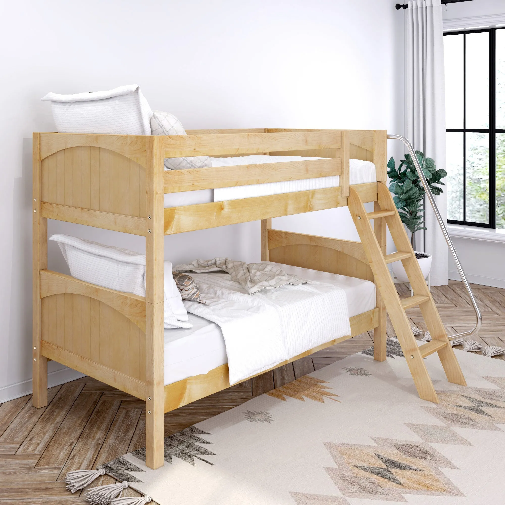 Maxtrix Twin Low Bunk Bed with Ladder