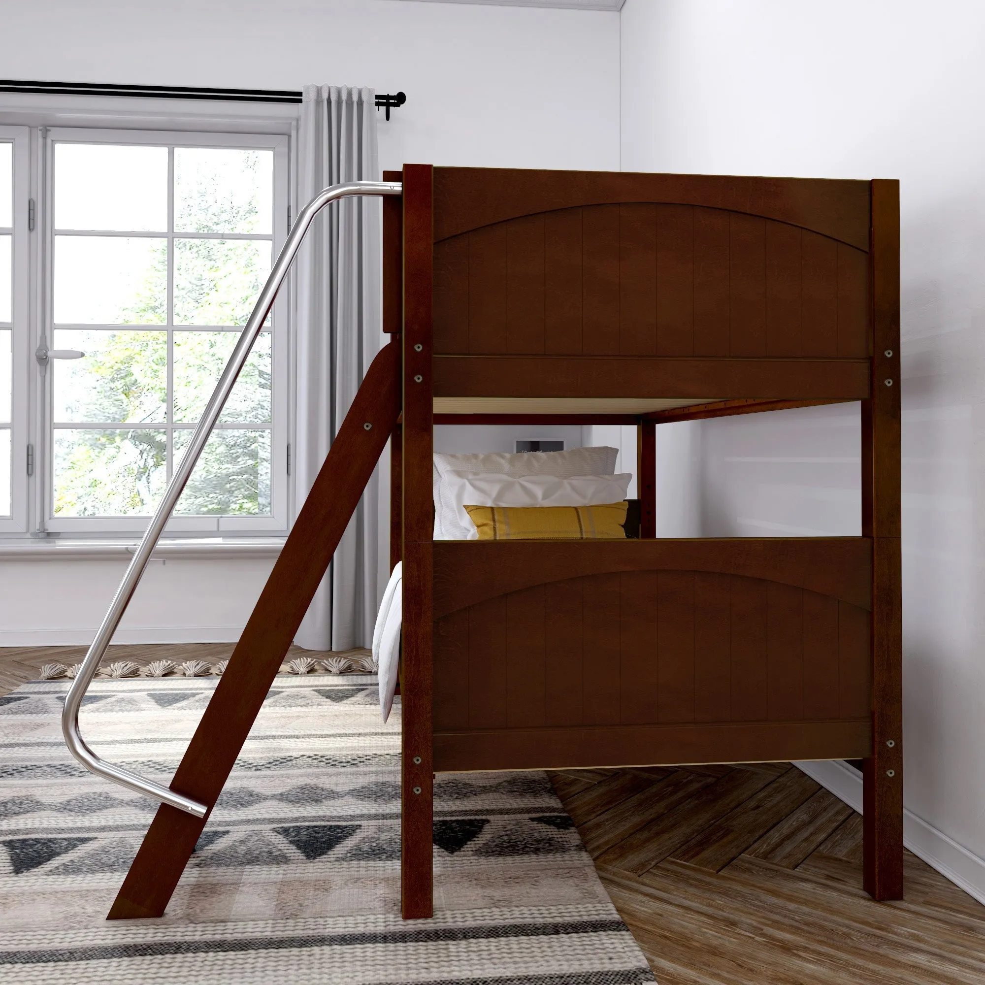 Maxtrix Twin Low Bunk Bed with Ladder