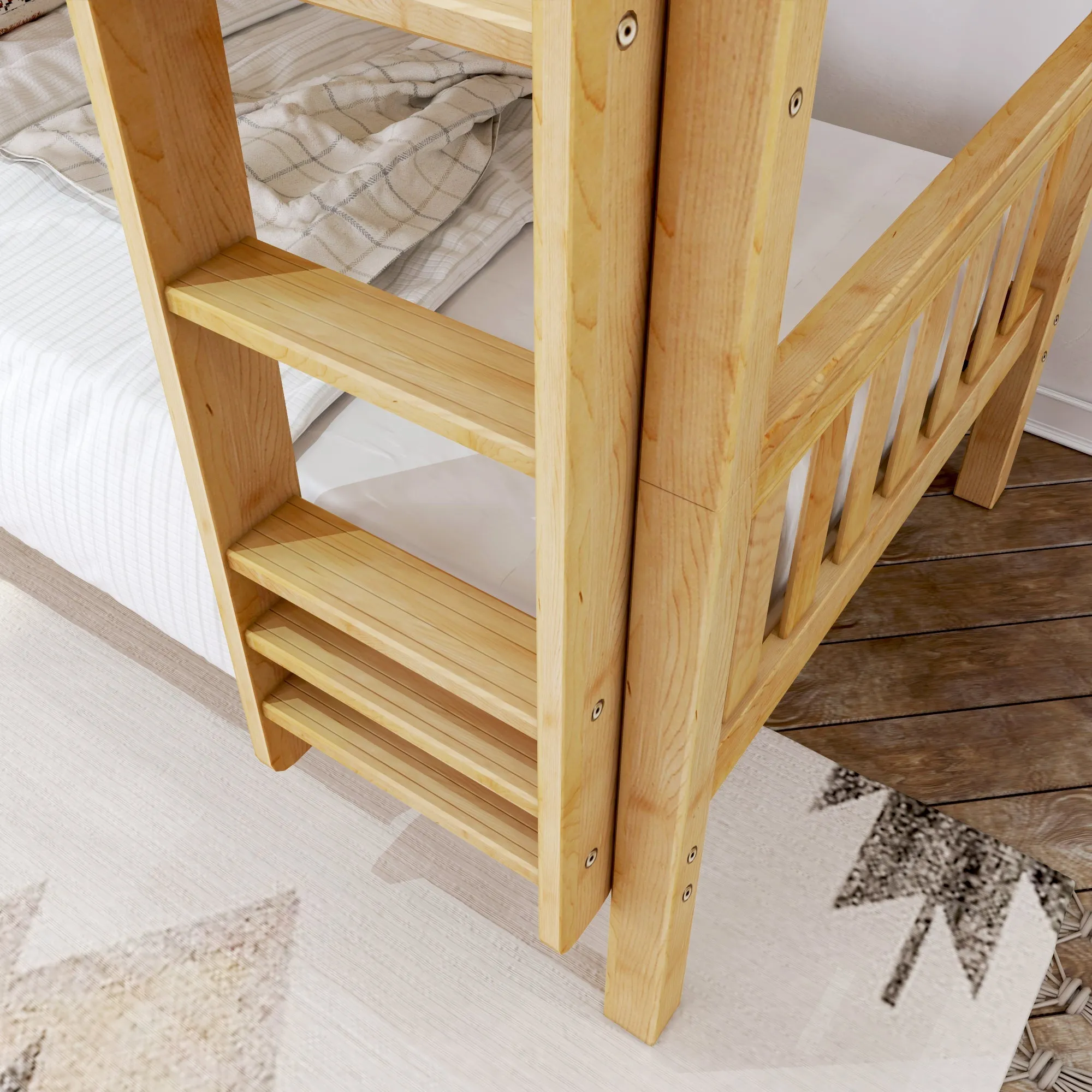 Maxtrix Twin Low Bunk Bed with Ladder