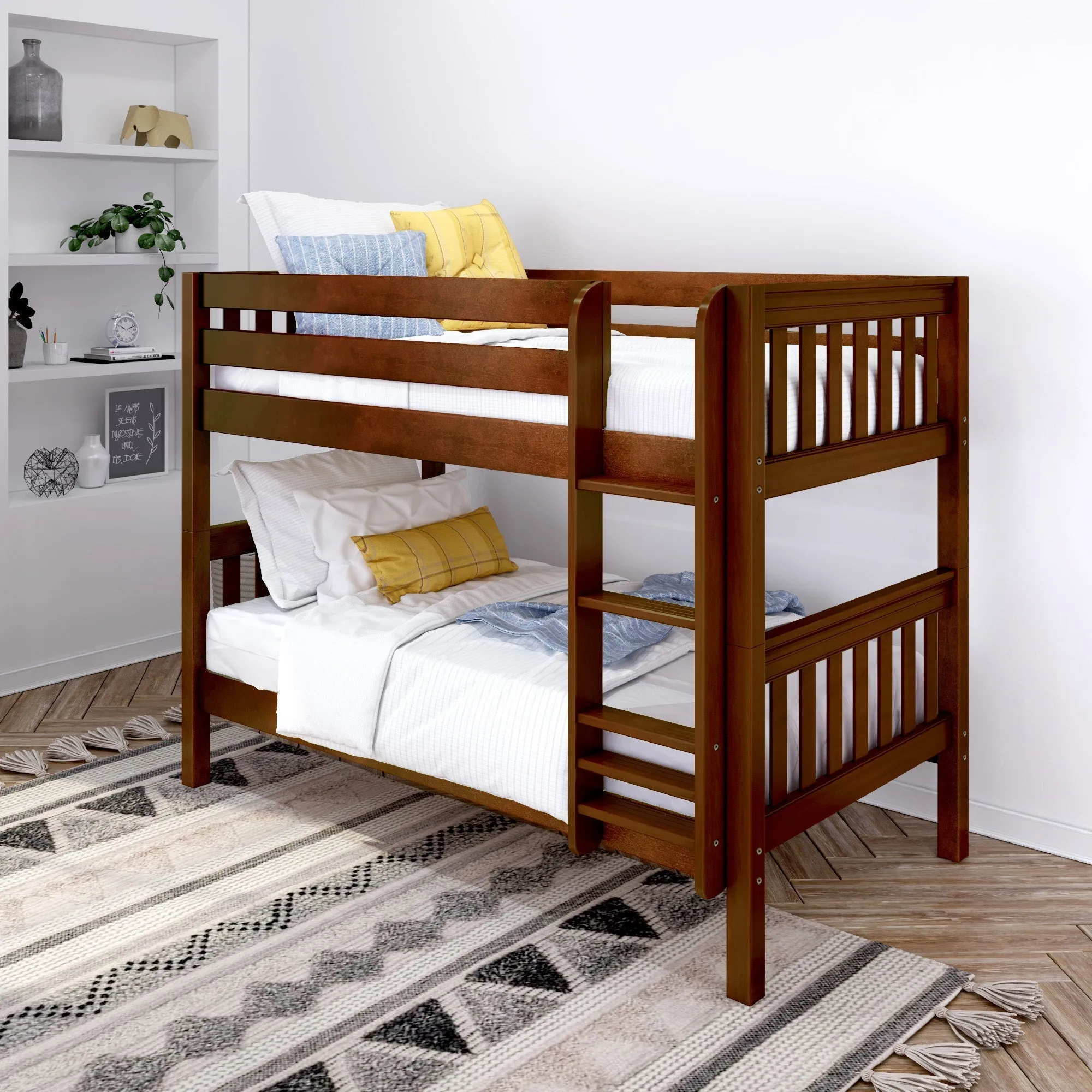 Maxtrix Twin Low Bunk Bed with Ladder