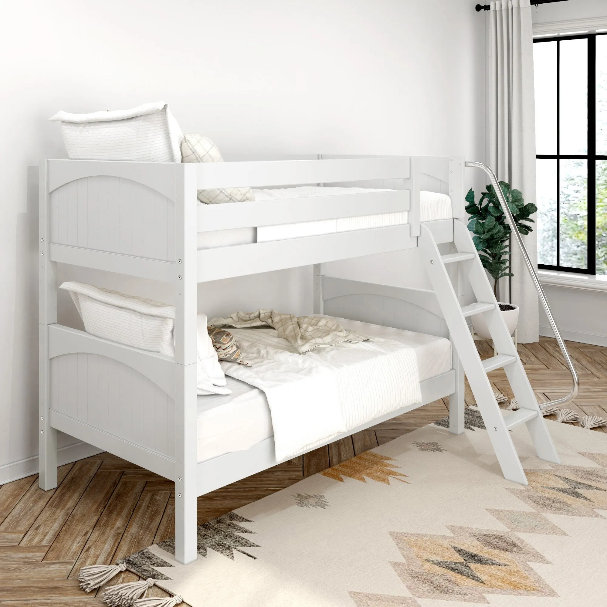 Maxtrix Twin Low Bunk Bed with Ladder