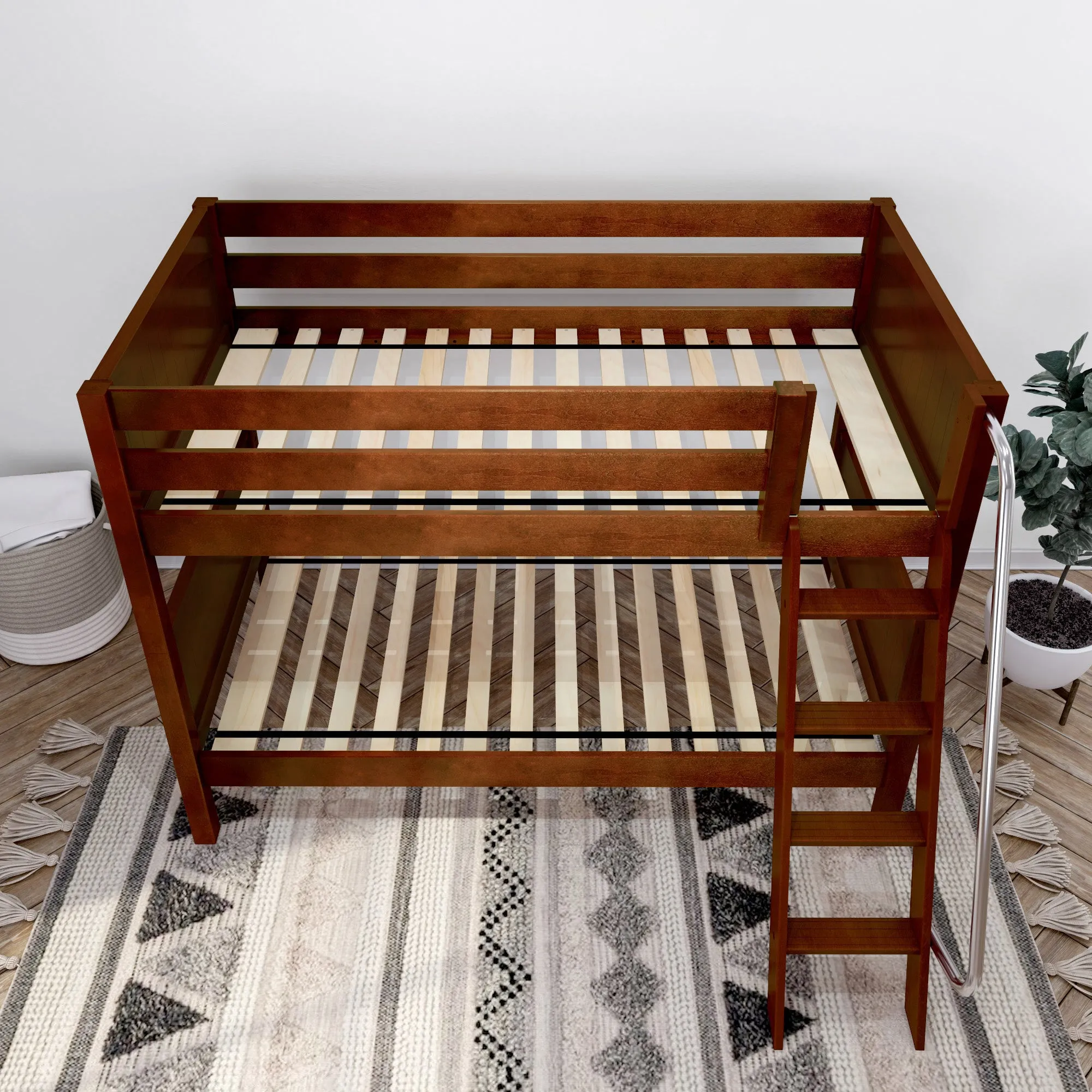 Maxtrix Twin Low Bunk Bed with Ladder