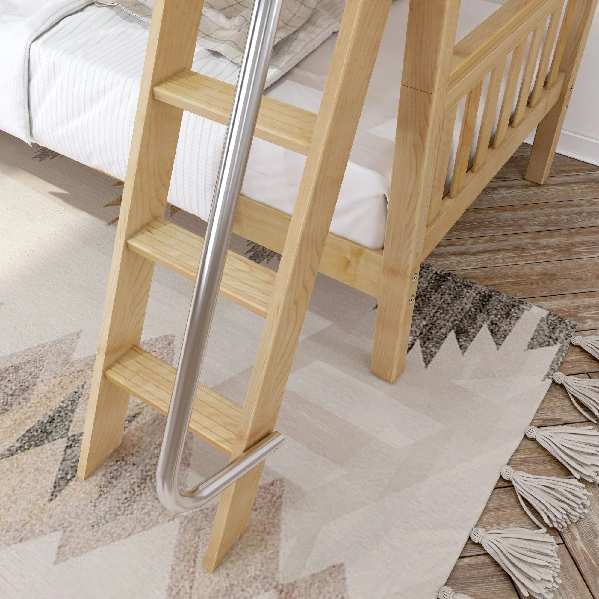 Maxtrix Twin Low Bunk Bed with Ladder