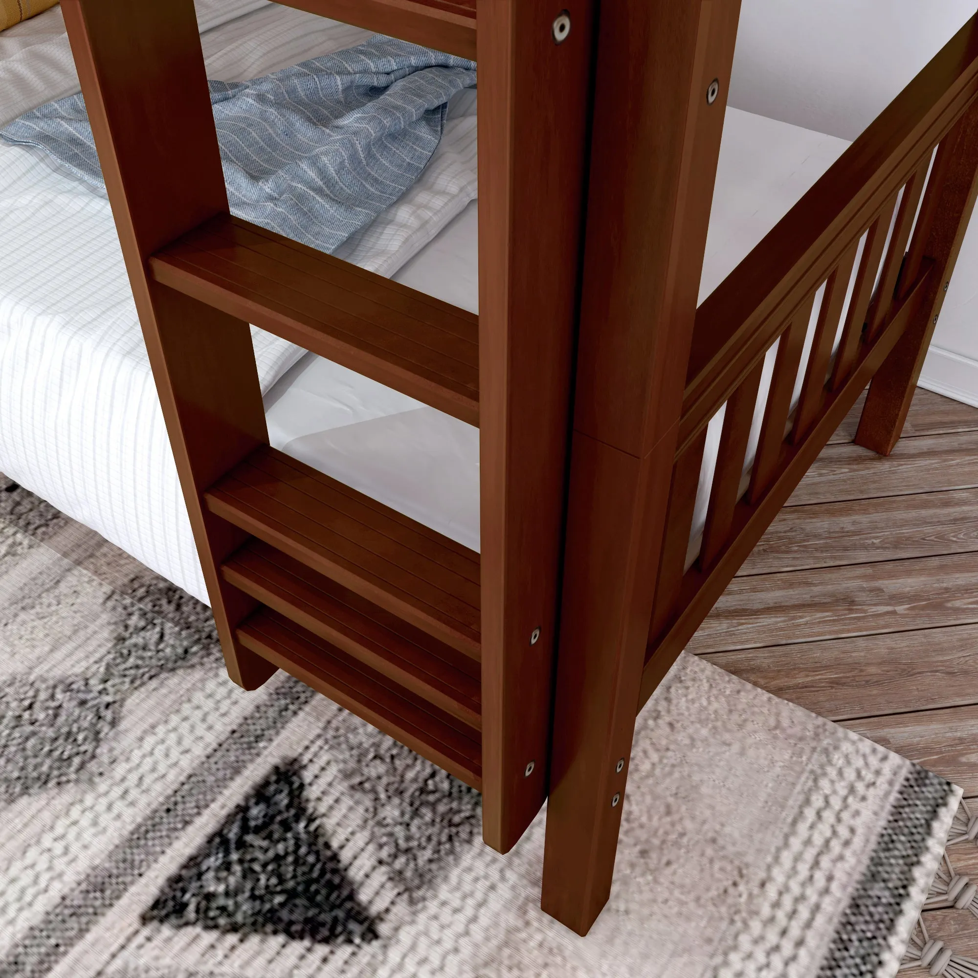 Maxtrix Twin Low Bunk Bed with Ladder