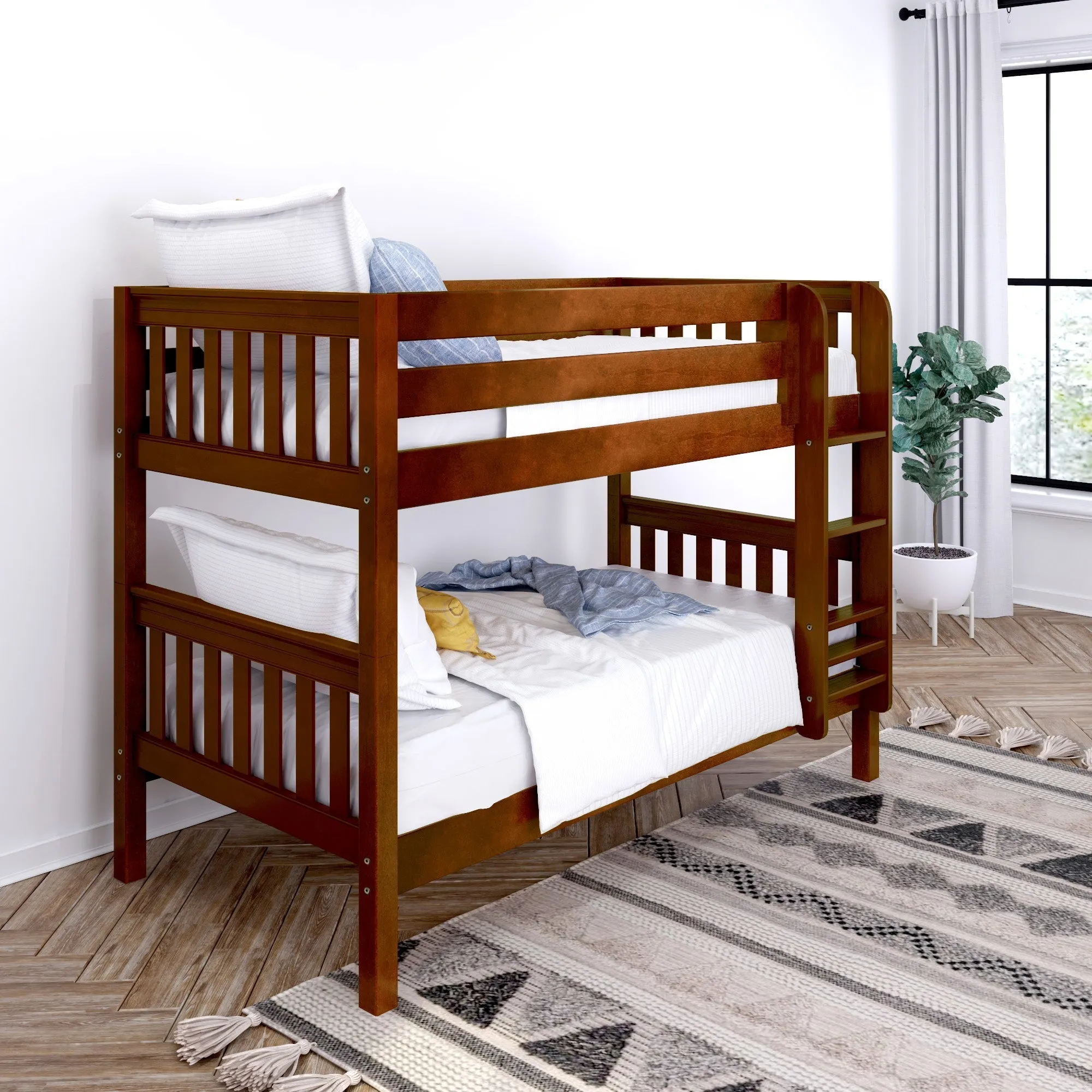 Maxtrix Twin Low Bunk Bed with Ladder