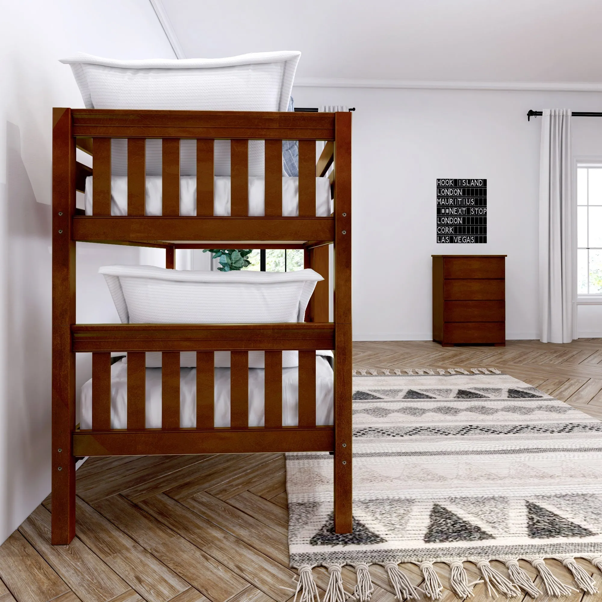 Maxtrix Twin Low Bunk Bed with Ladder
