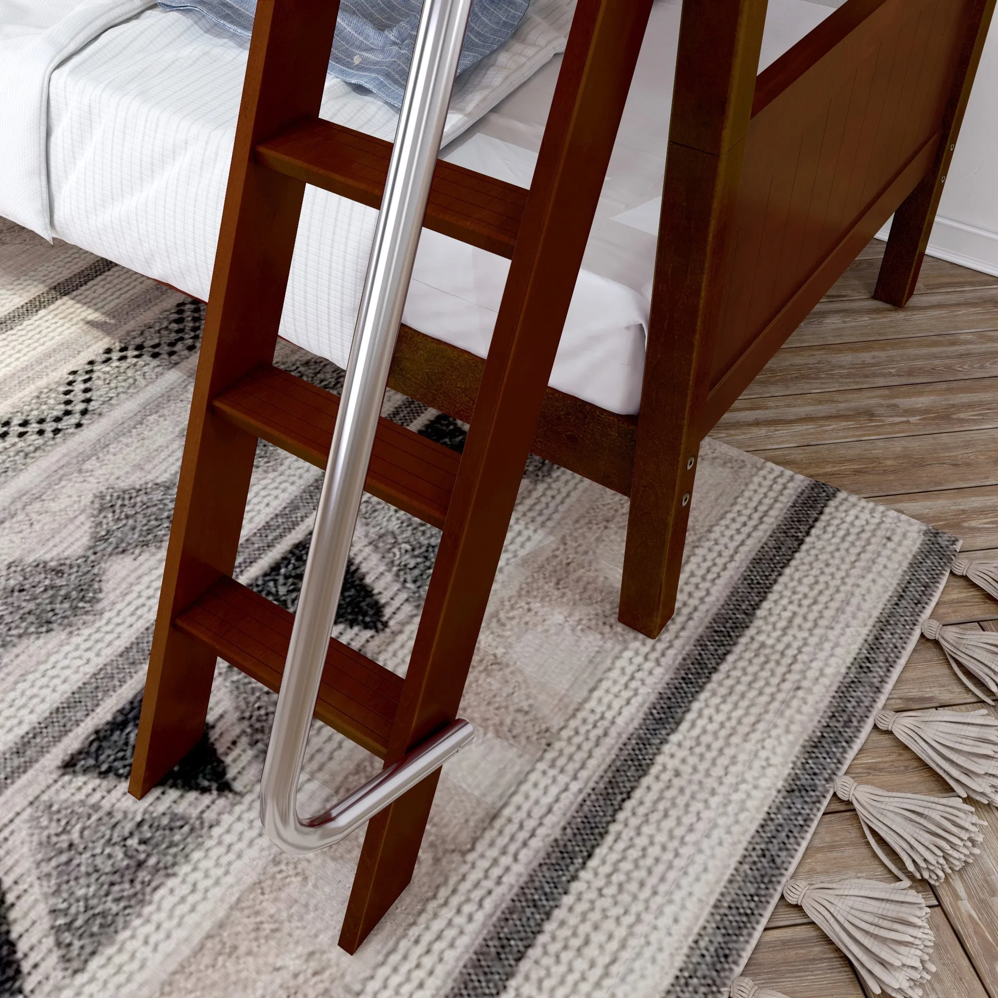 Maxtrix Twin Low Bunk Bed with Ladder
